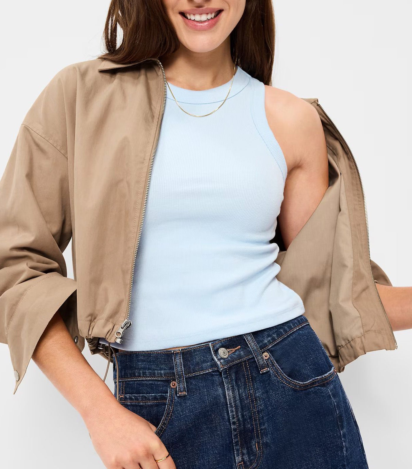 Old Navy Snug Crop Tank Top Sky Maintenance