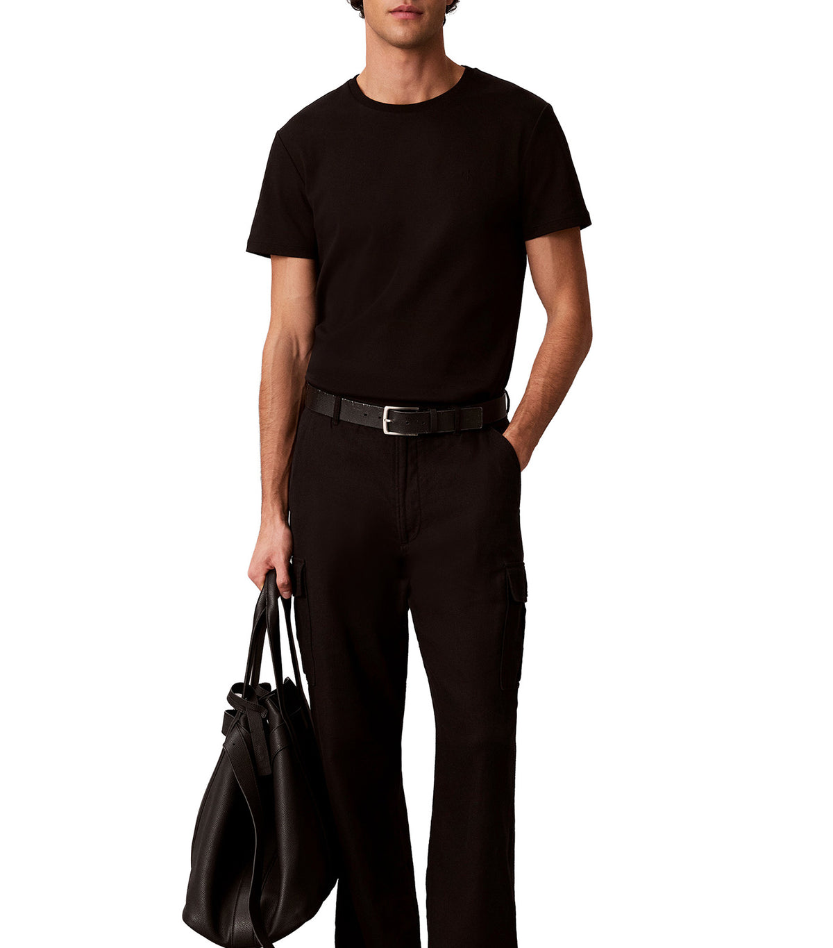 Slim Sleek Interlock Monologo Tee Black