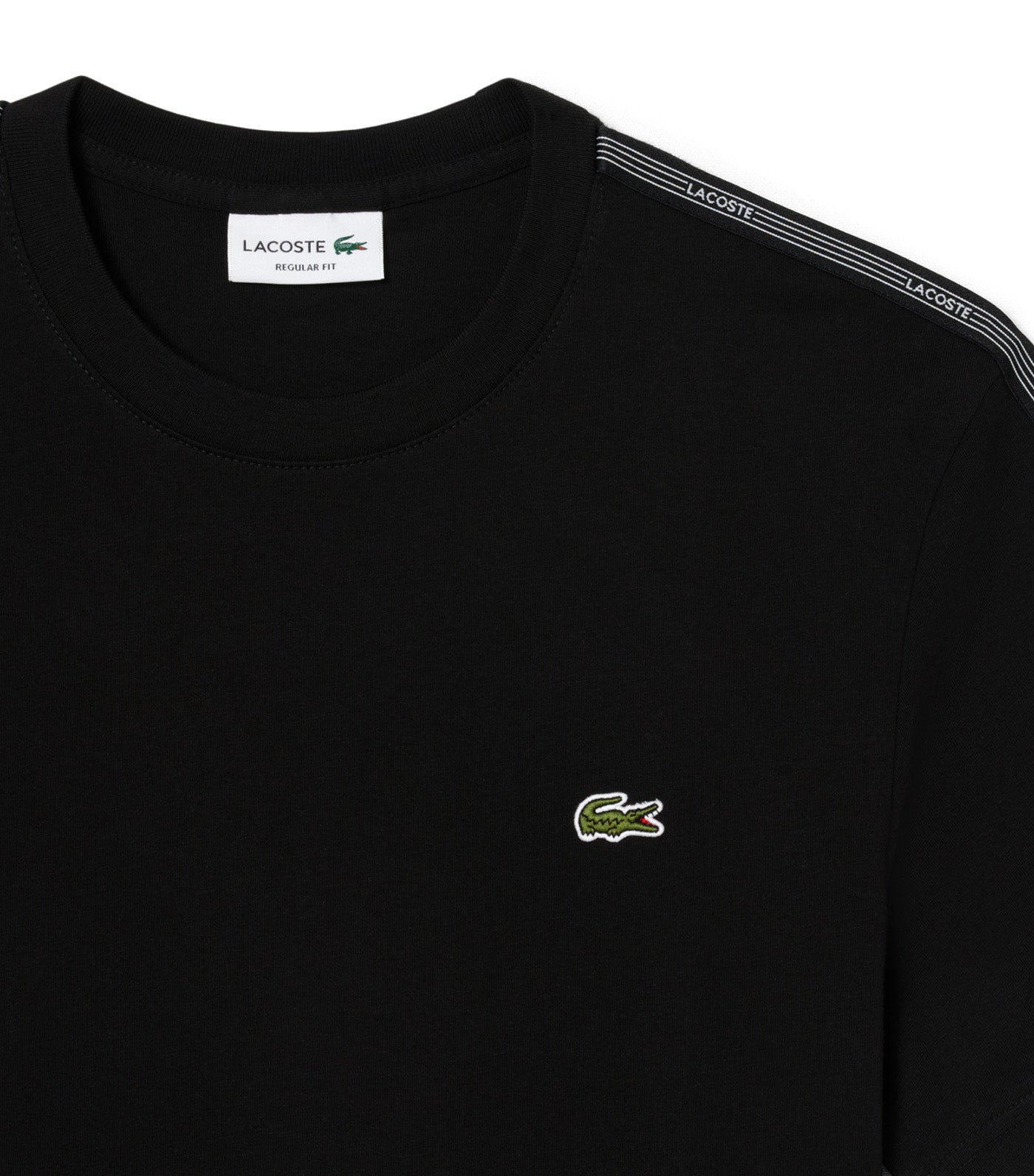 Lacoste Branded Stripe Band T-Shirt Black