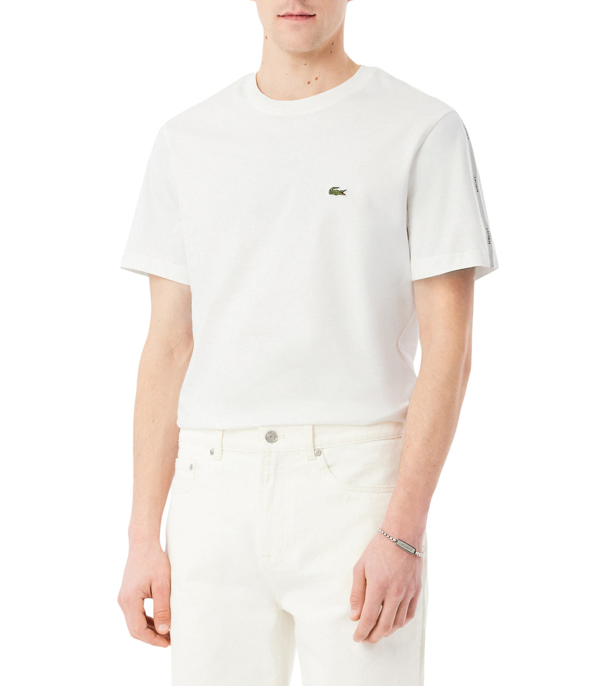 Branded Stripe Band T-Shirt White