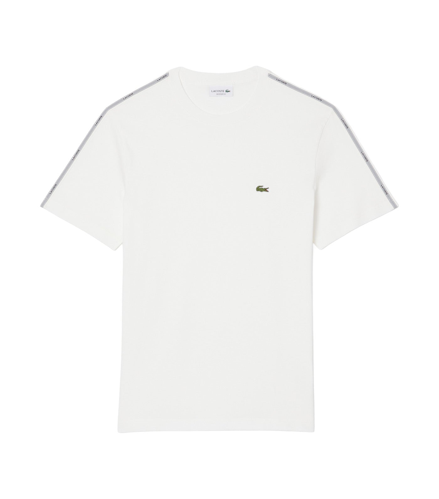 Lacoste Branded Stripe Band T-Shirt White