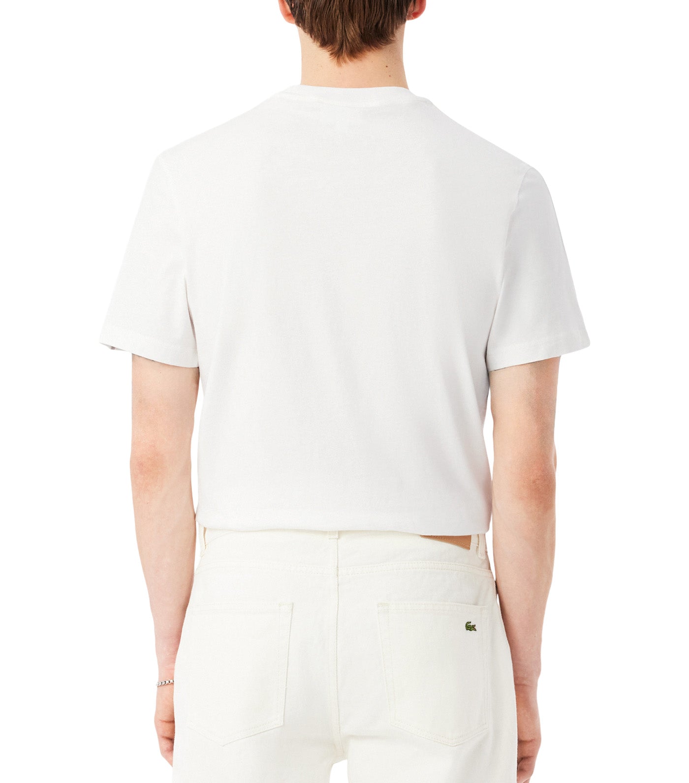 Lacoste Branded Stripe Band T-Shirt White