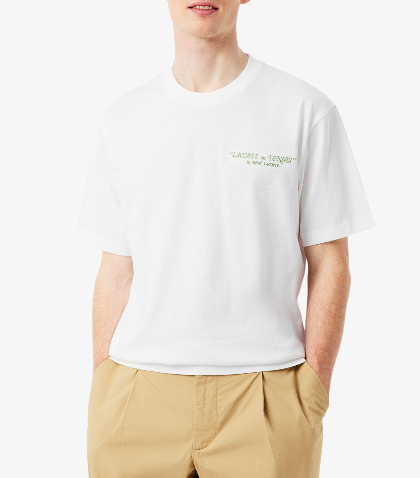 Lacoste Embroidered Cotton T-Shirt White