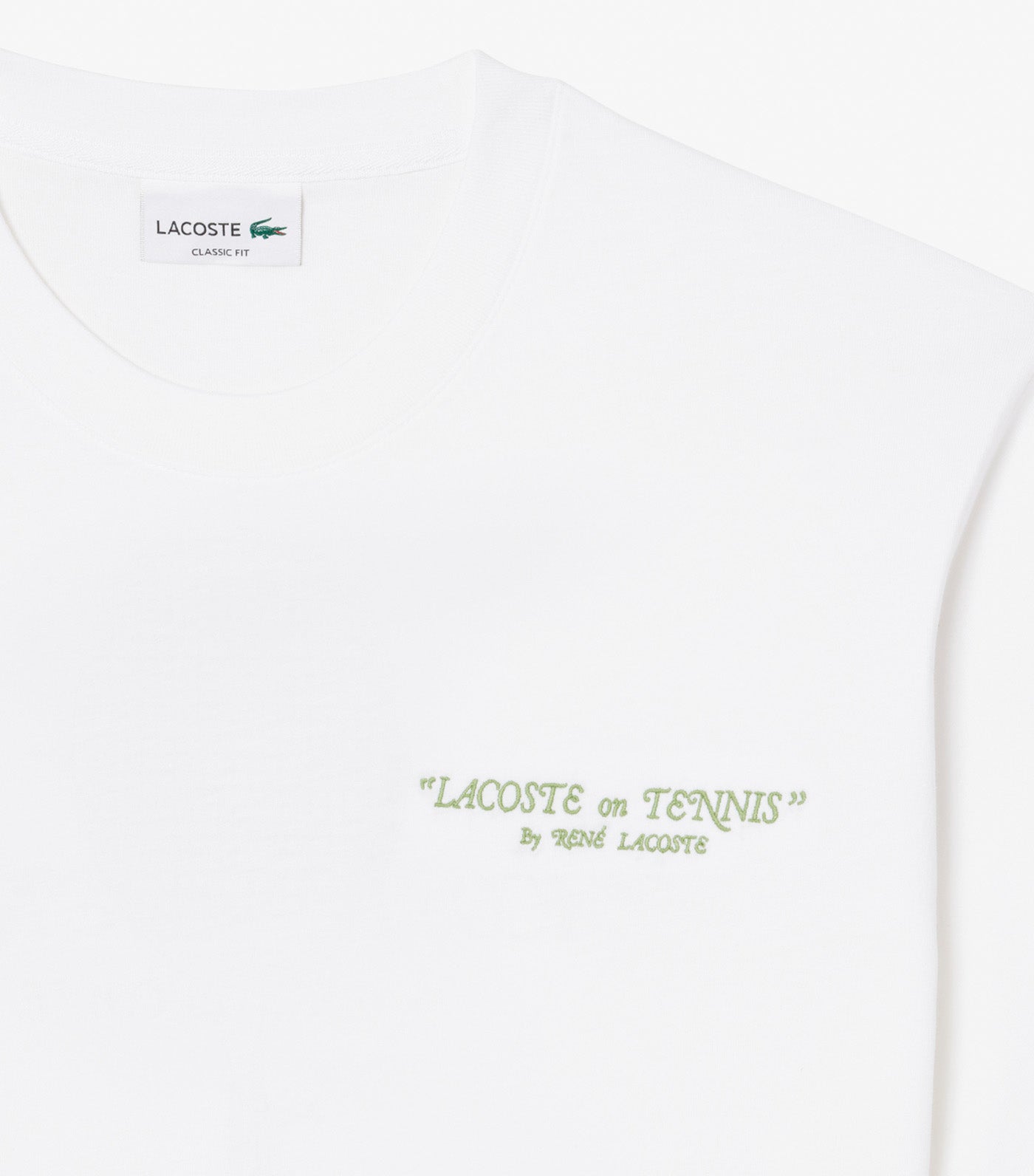 Lacoste Embroidered Cotton T-Shirt White
