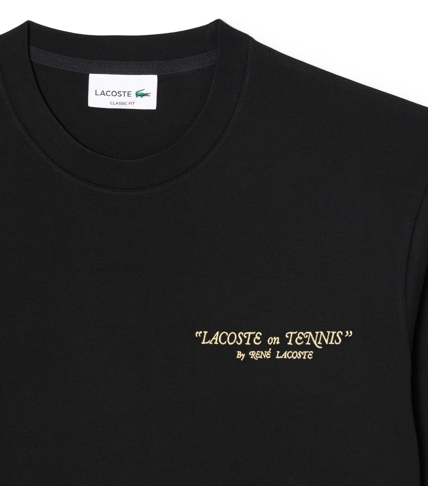 Lacoste Embroidered Cotton T-Shirt Black