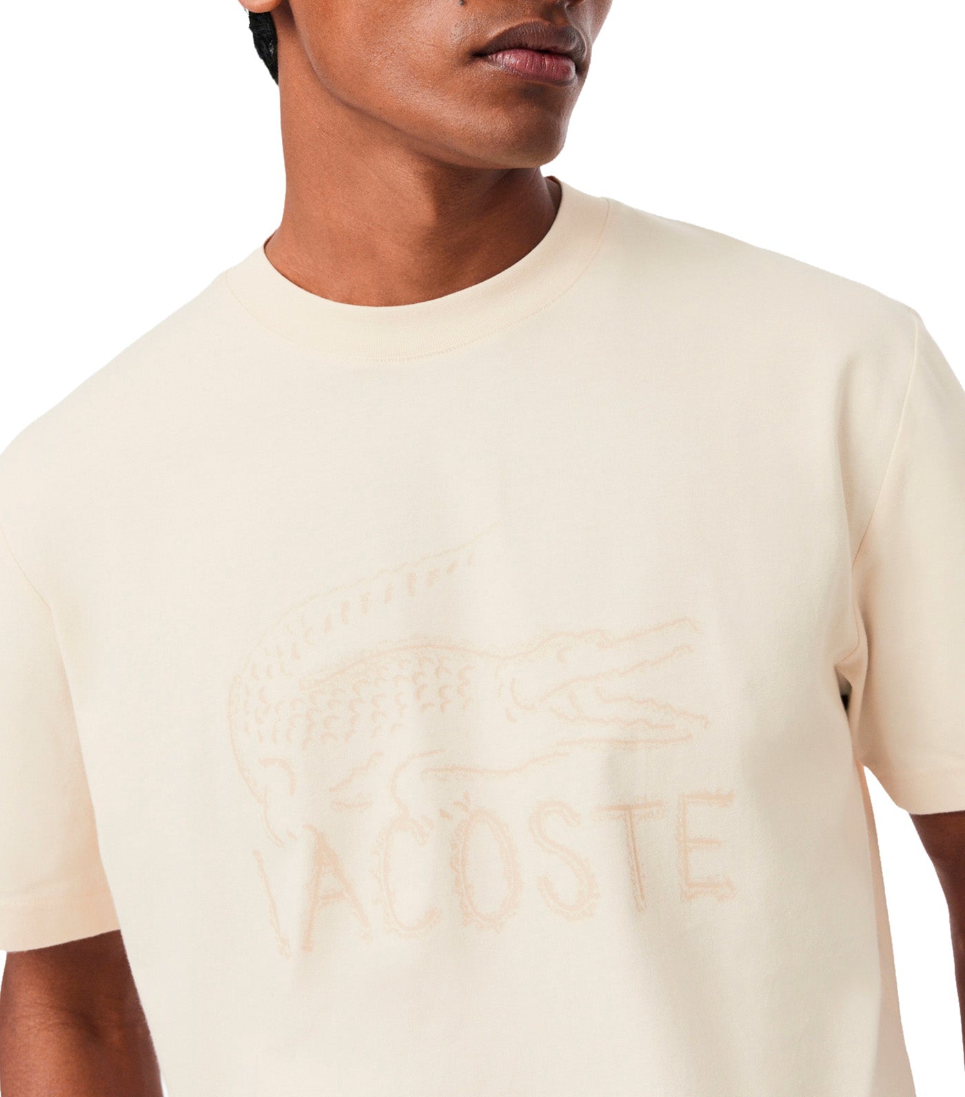 Printed Cotton T-Shirt Naturel Clair