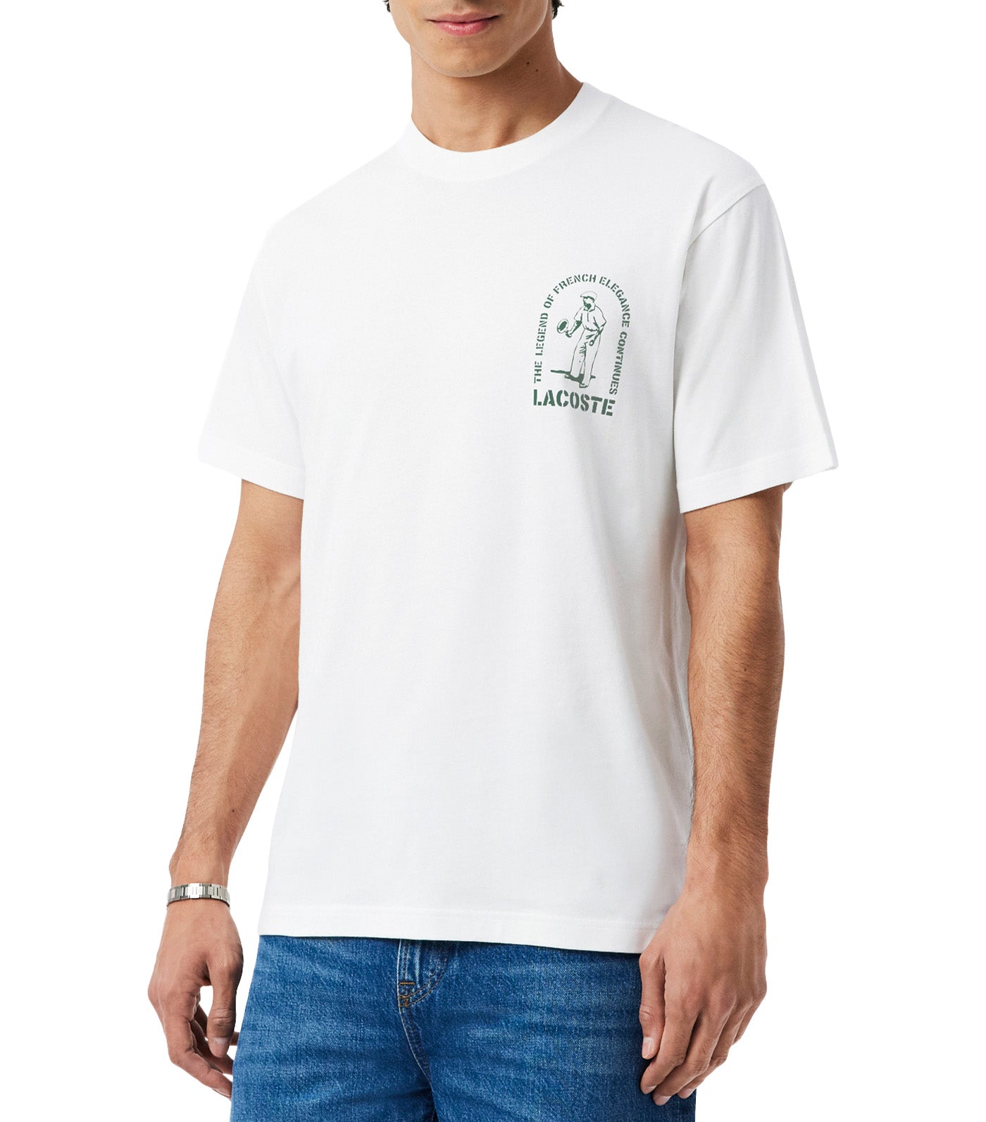 Lacoste Printed Cotton T-Shirt White