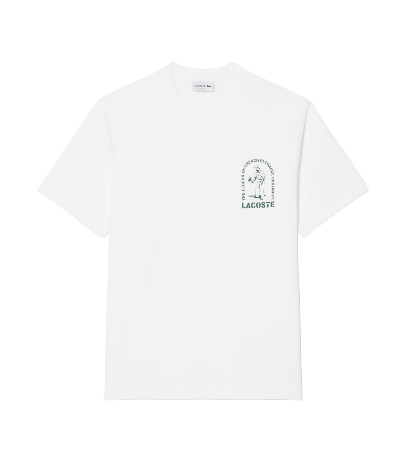 Lacoste Printed Cotton T-Shirt White