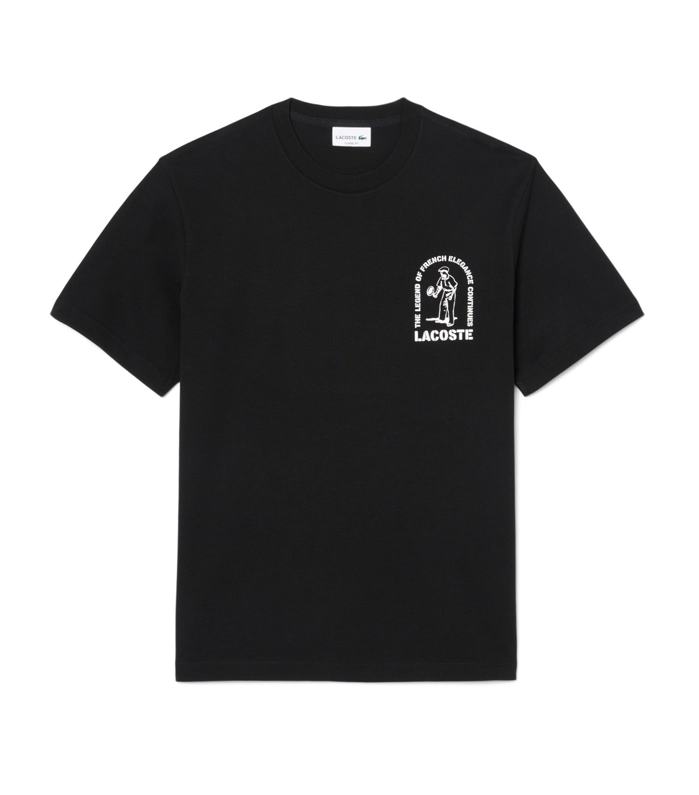 Lacoste Printed Cotton T-Shirt Black