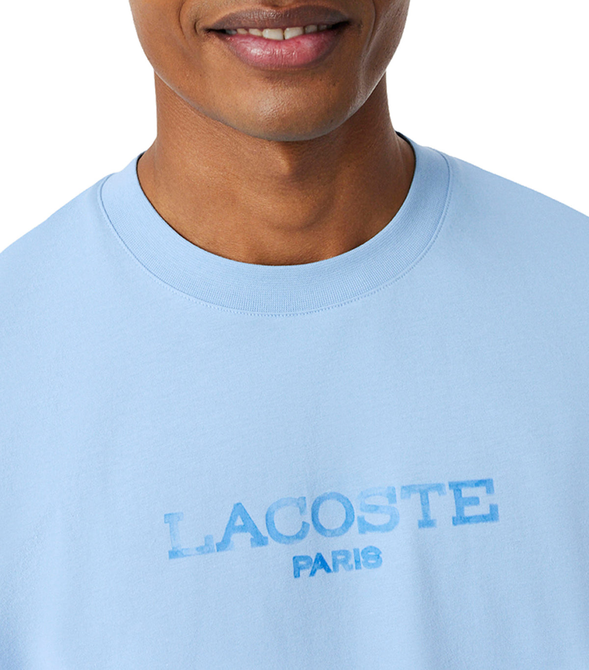 Printed Cotton T-Shirt Chambray