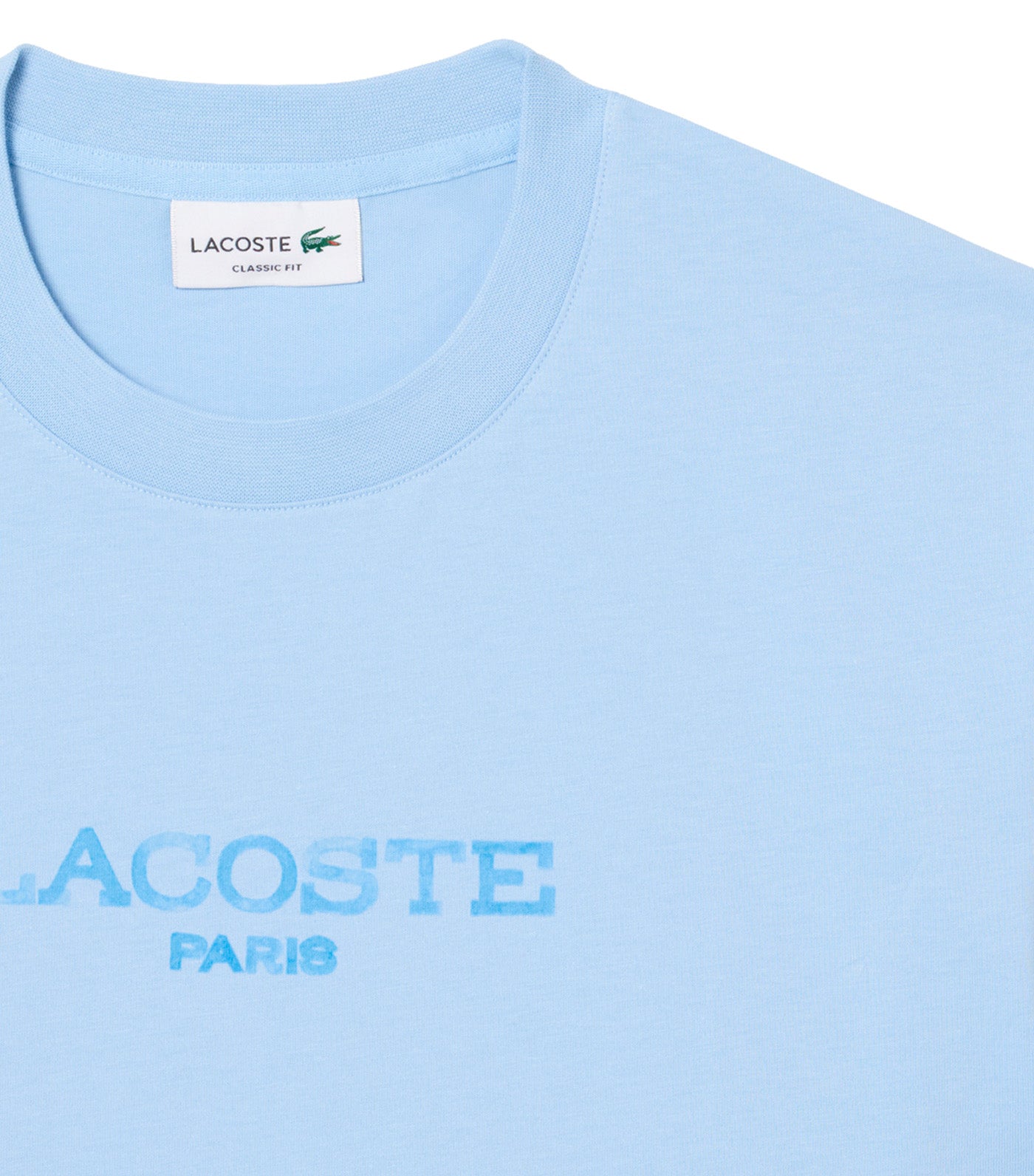 Printed Cotton T-Shirt Chambray