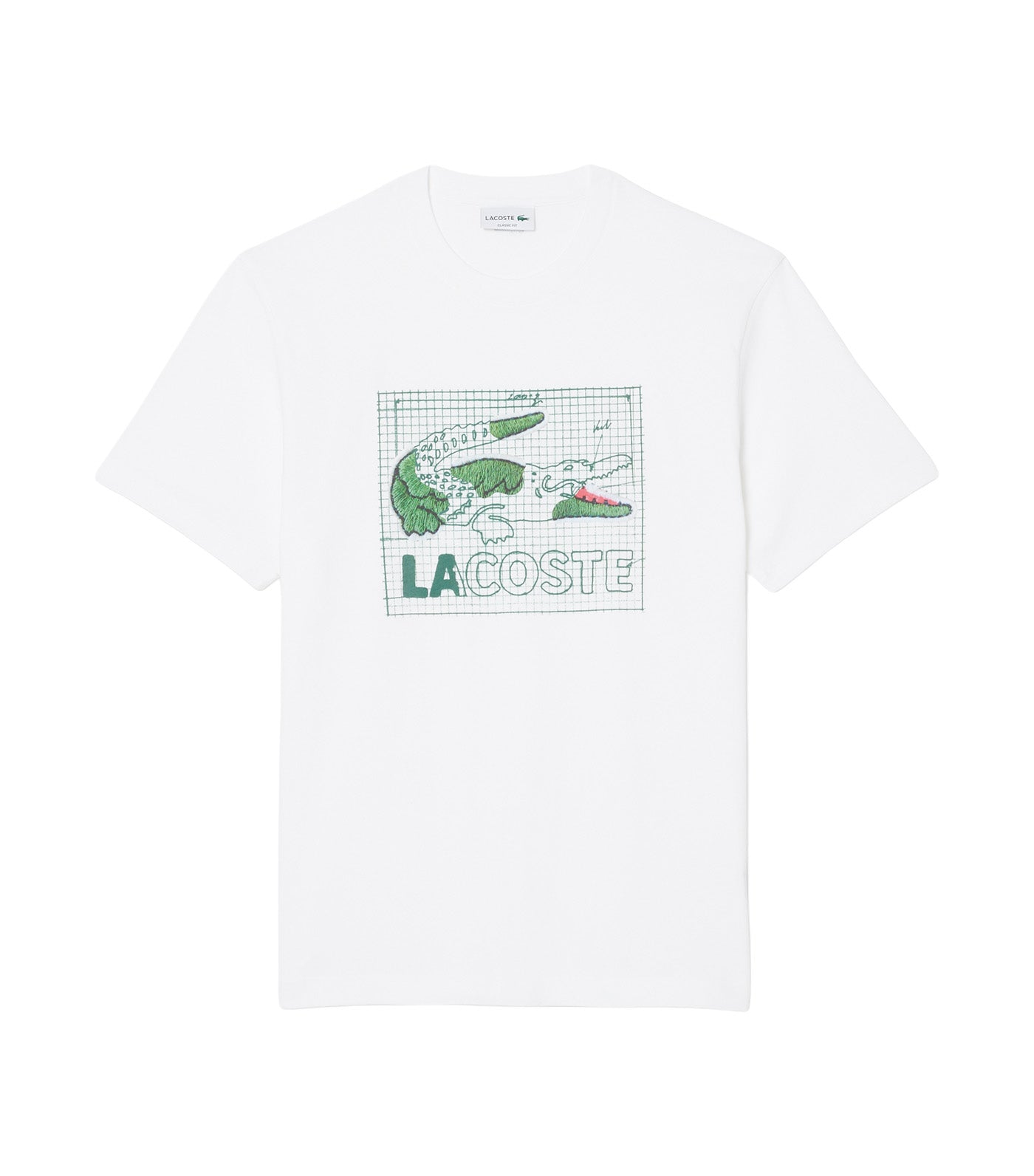 Lacoste Printed Cotton T-Shirt White