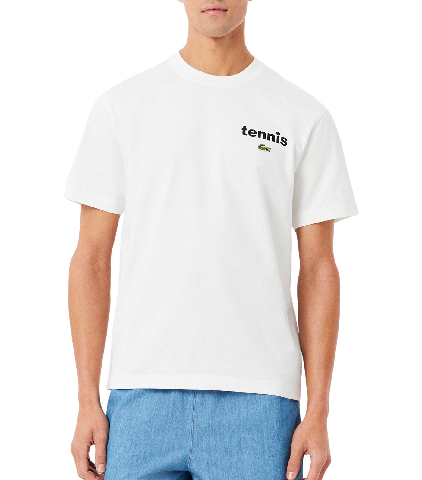 Lacoste Print Cotton T-Shirt Flour 