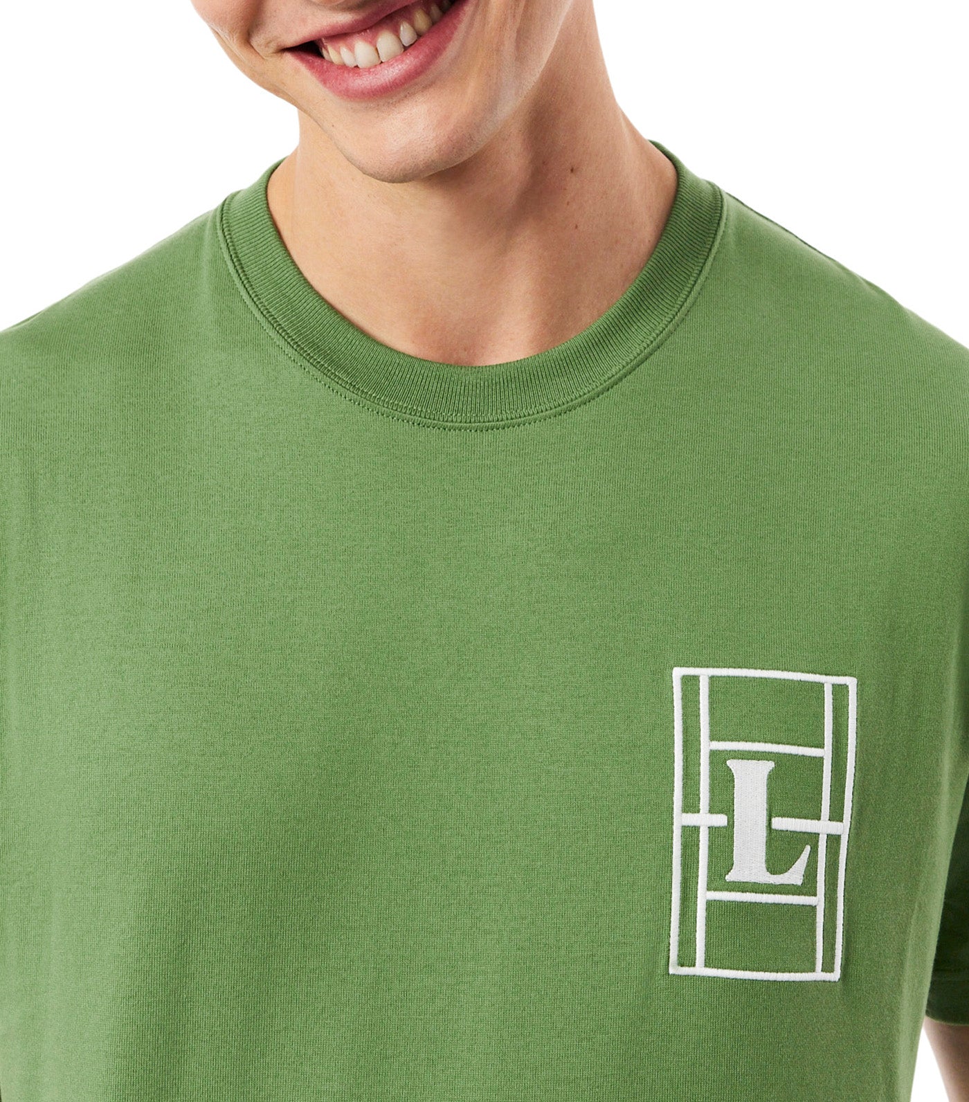 Lacoste Embroidered Heavy Jersey T-Shirt Lamb's Lettuce