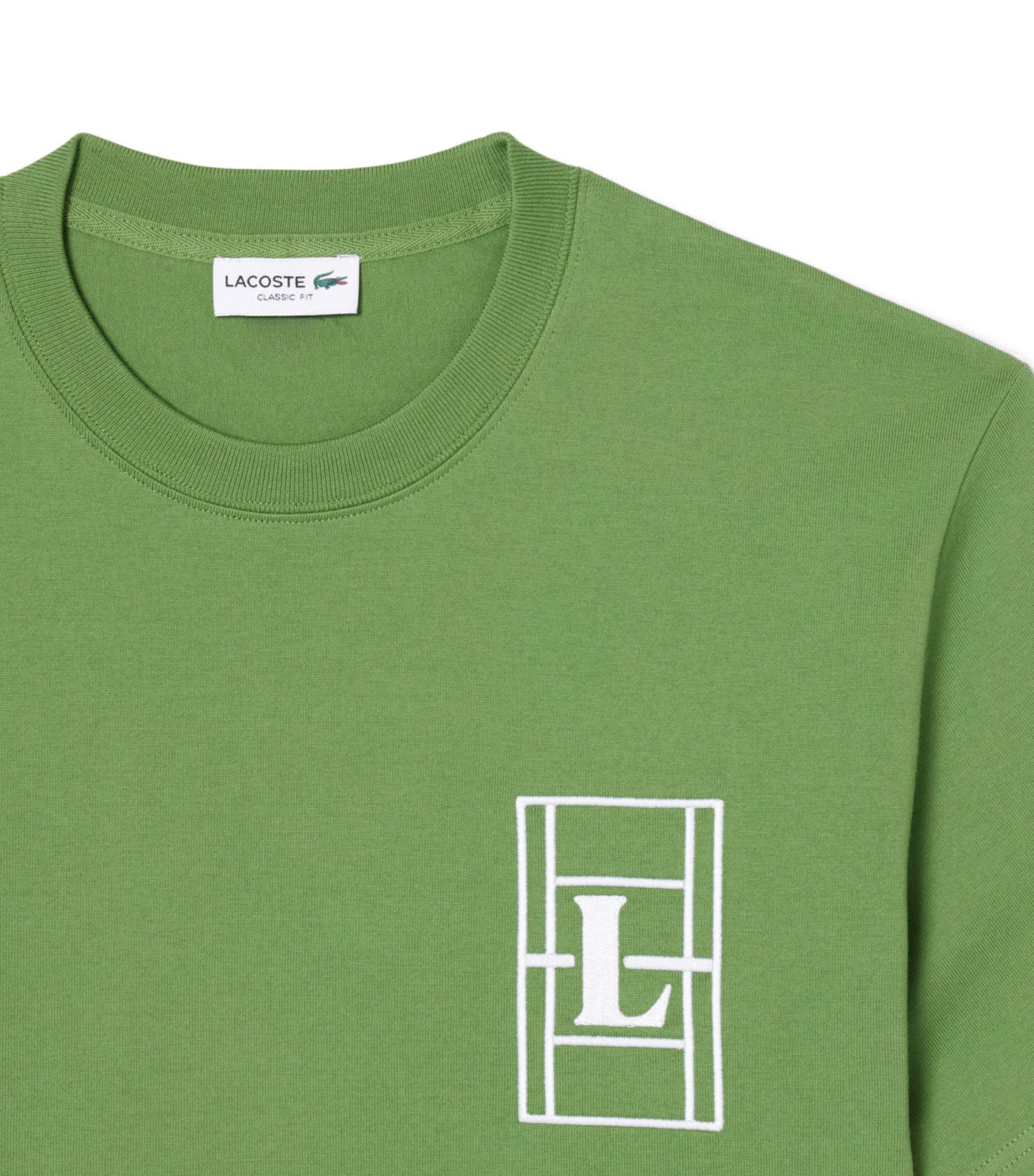 Lacoste Embroidered Heavy Jersey T-Shirt Lamb's Lettuce