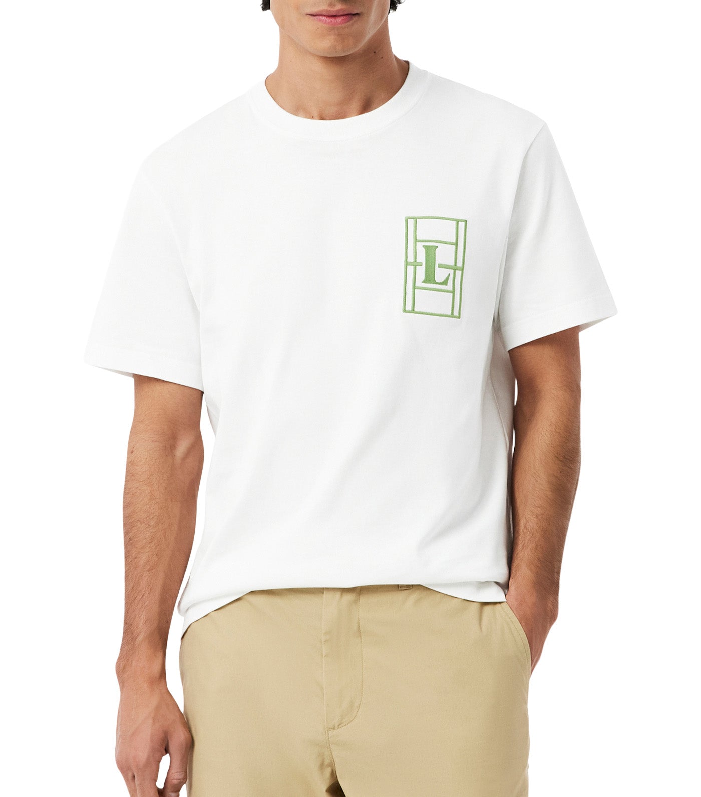 Lacoste Embroidered Heavy Jersey T-Shirt White