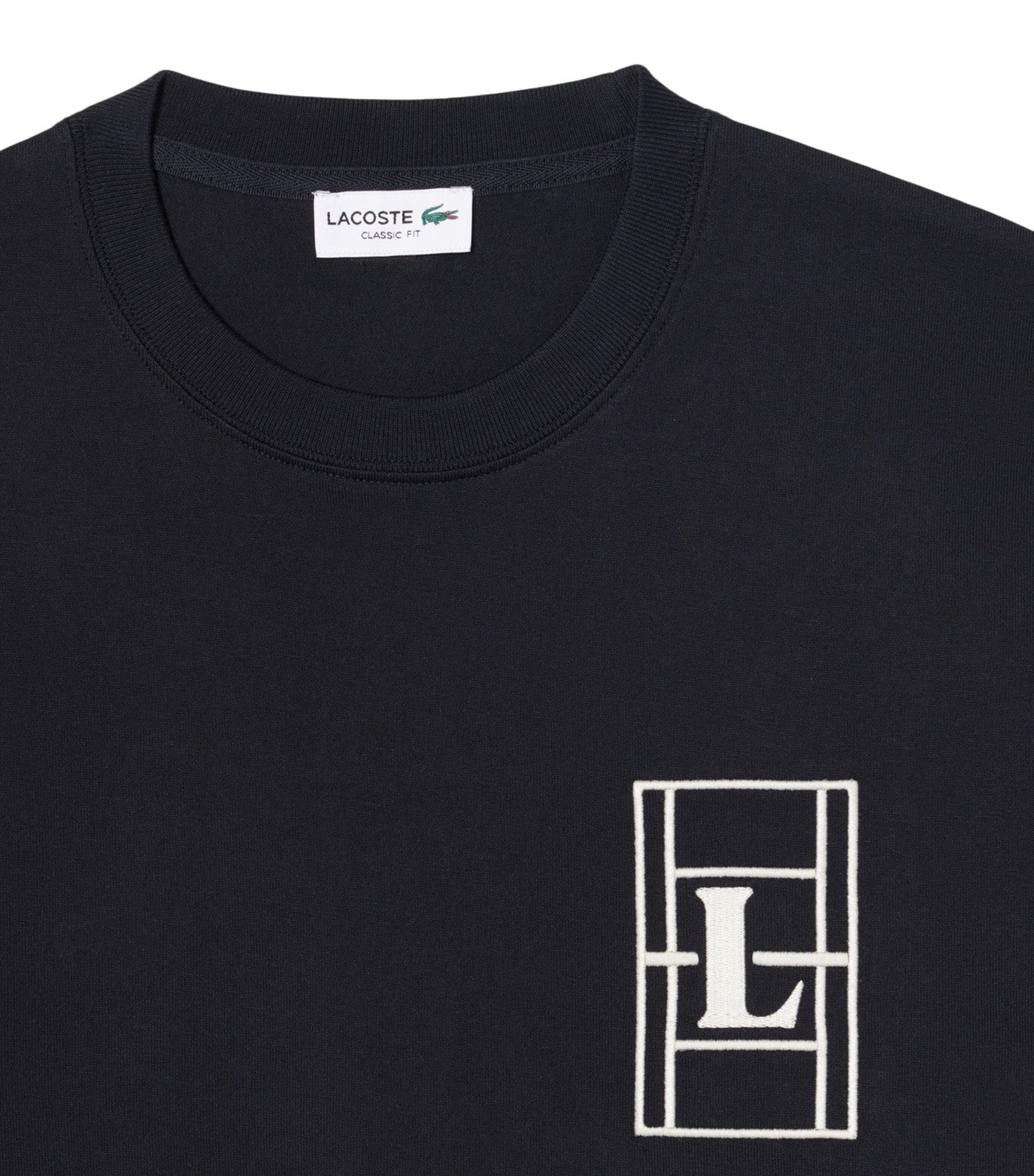 Lacoste Embroidered Heavy Jersey T-Shirt Blackbird