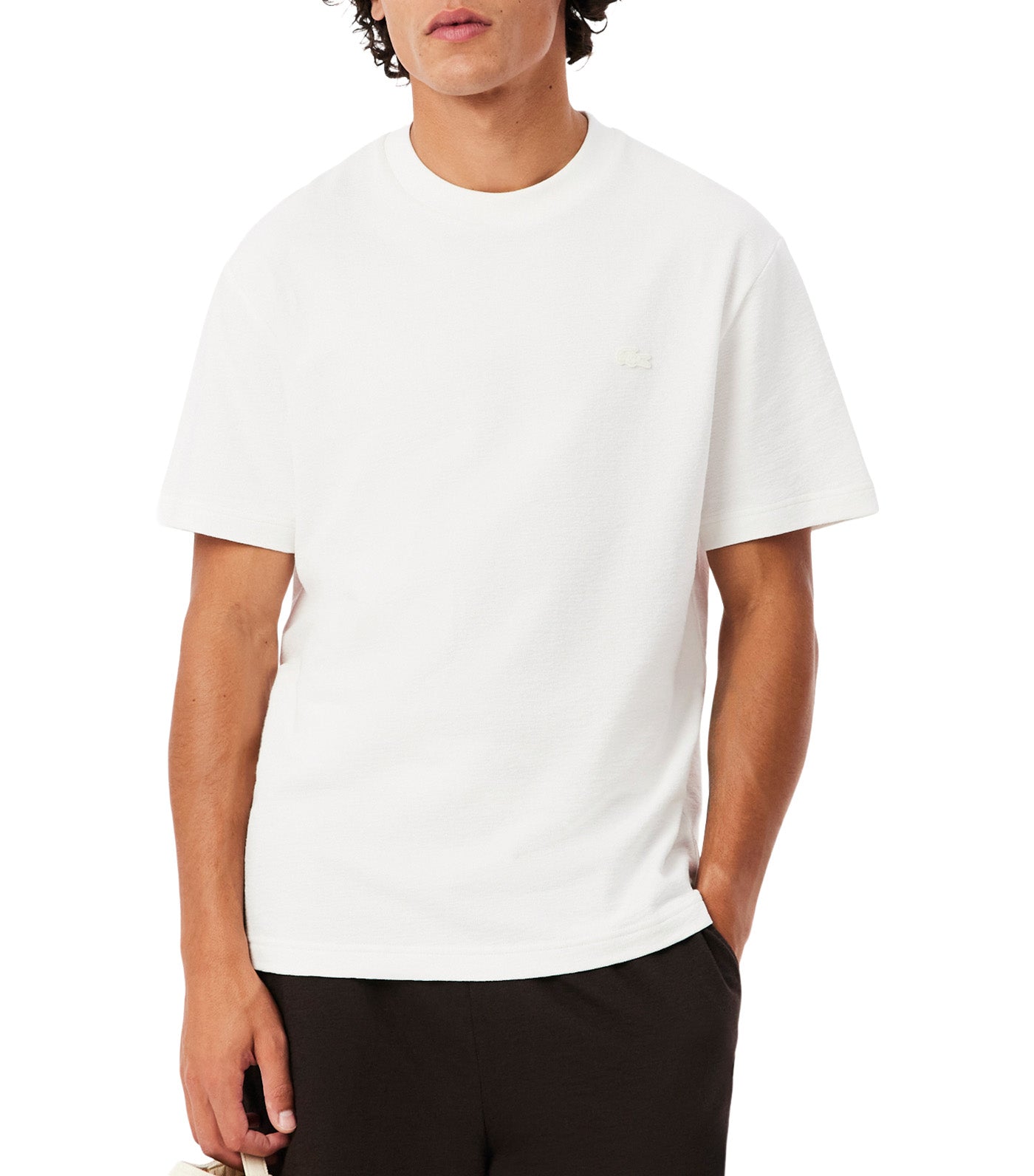 Lacoste Textured Jersey T-Shirt Flour