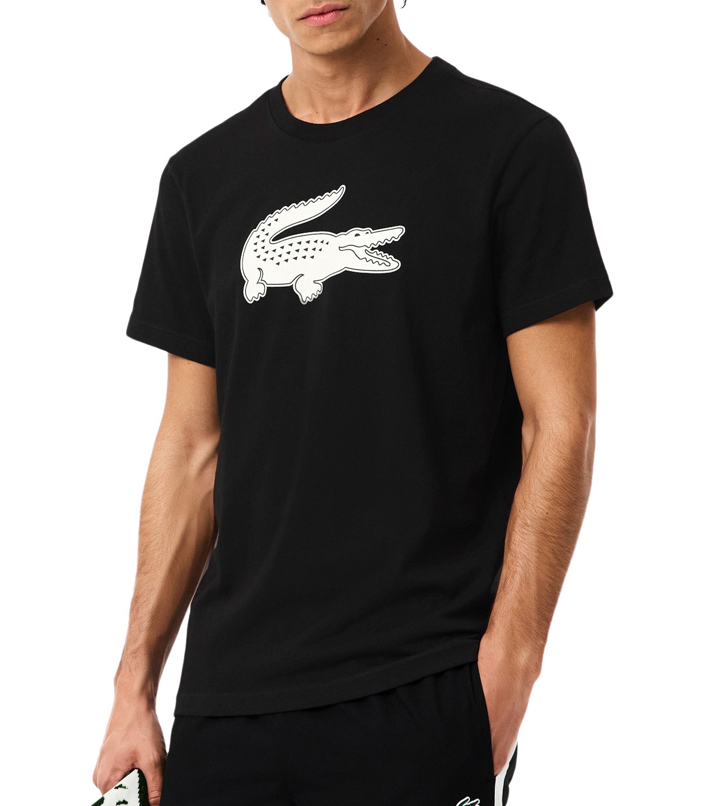 Lacoste Ultra Dry XXL Logo Sport T-Shirt Black/White