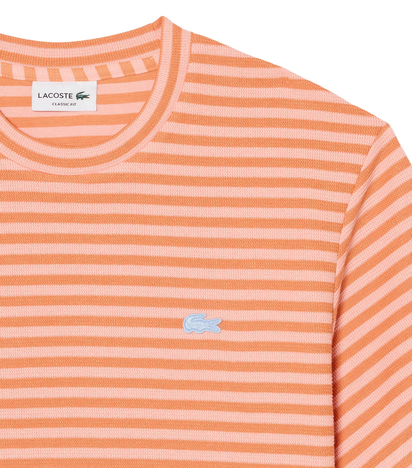 Textured Striped Cotton T-Shirt Miami/Blossom