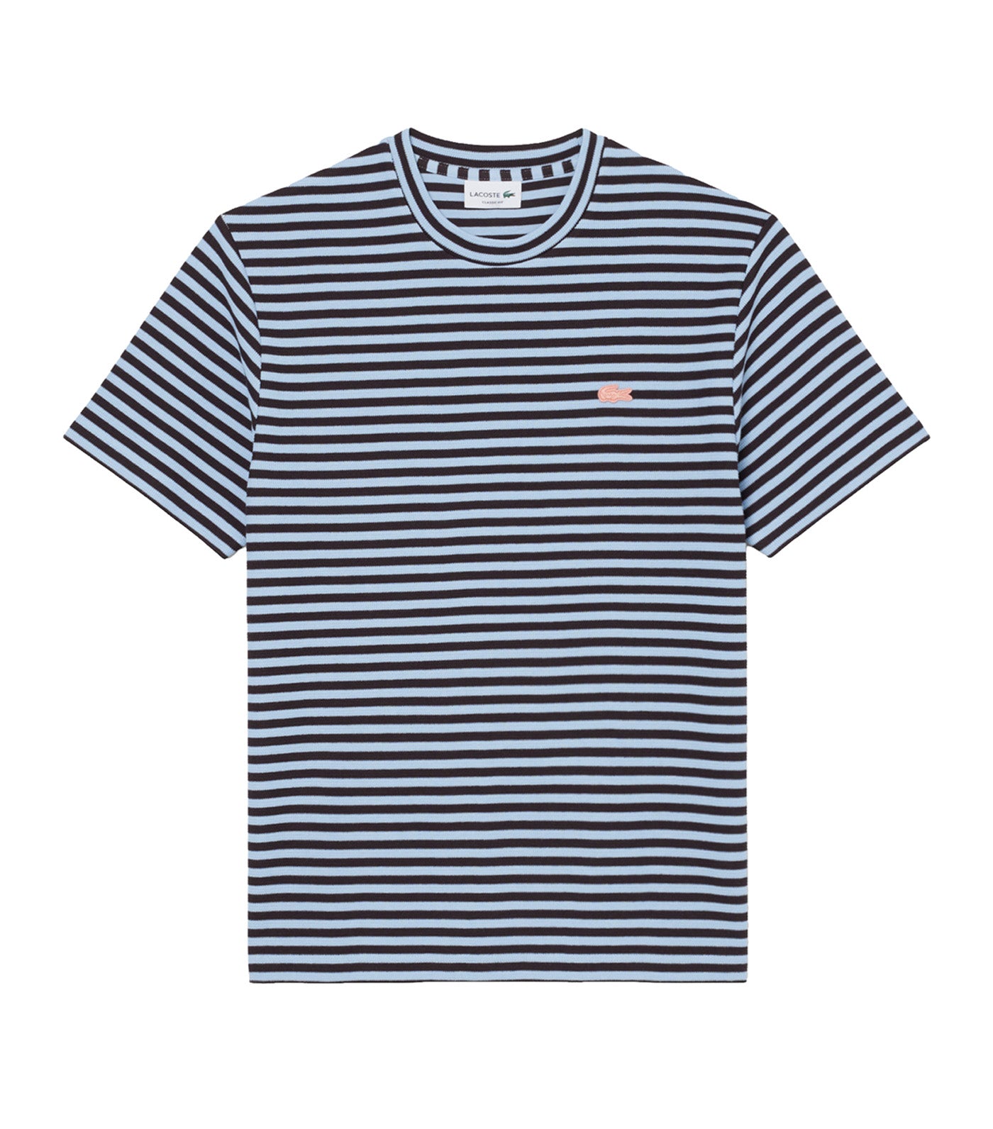 Textured Striped Cotton T-Shirt Chambray/Buffalo