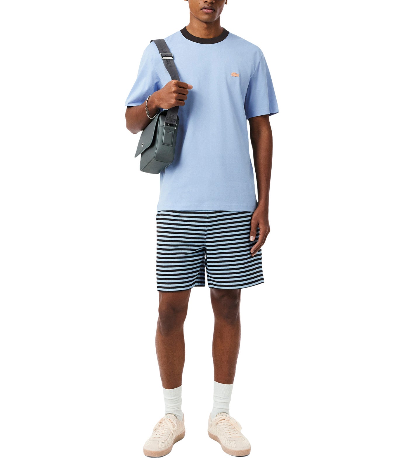 Classic Fit Colour-Block Cotton T-Shirt Chambray
