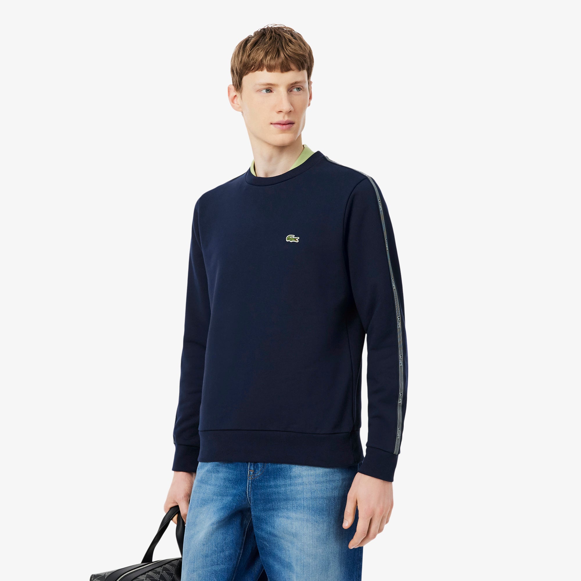 Stripe Band Fleece Sweatshirt