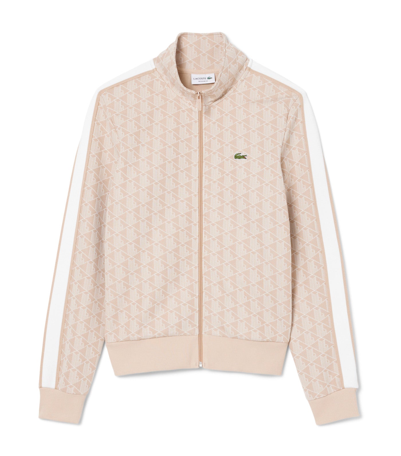 Lacoste Paris Jacquard Monogram Zipped Sweatshirt Lionne/Flour