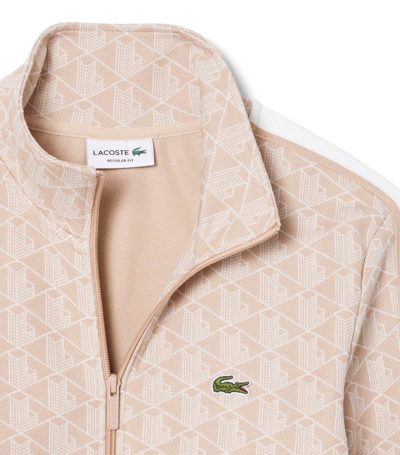 Lacoste Paris Jacquard Monogram Zipped Sweatshirt Lionne/Flour