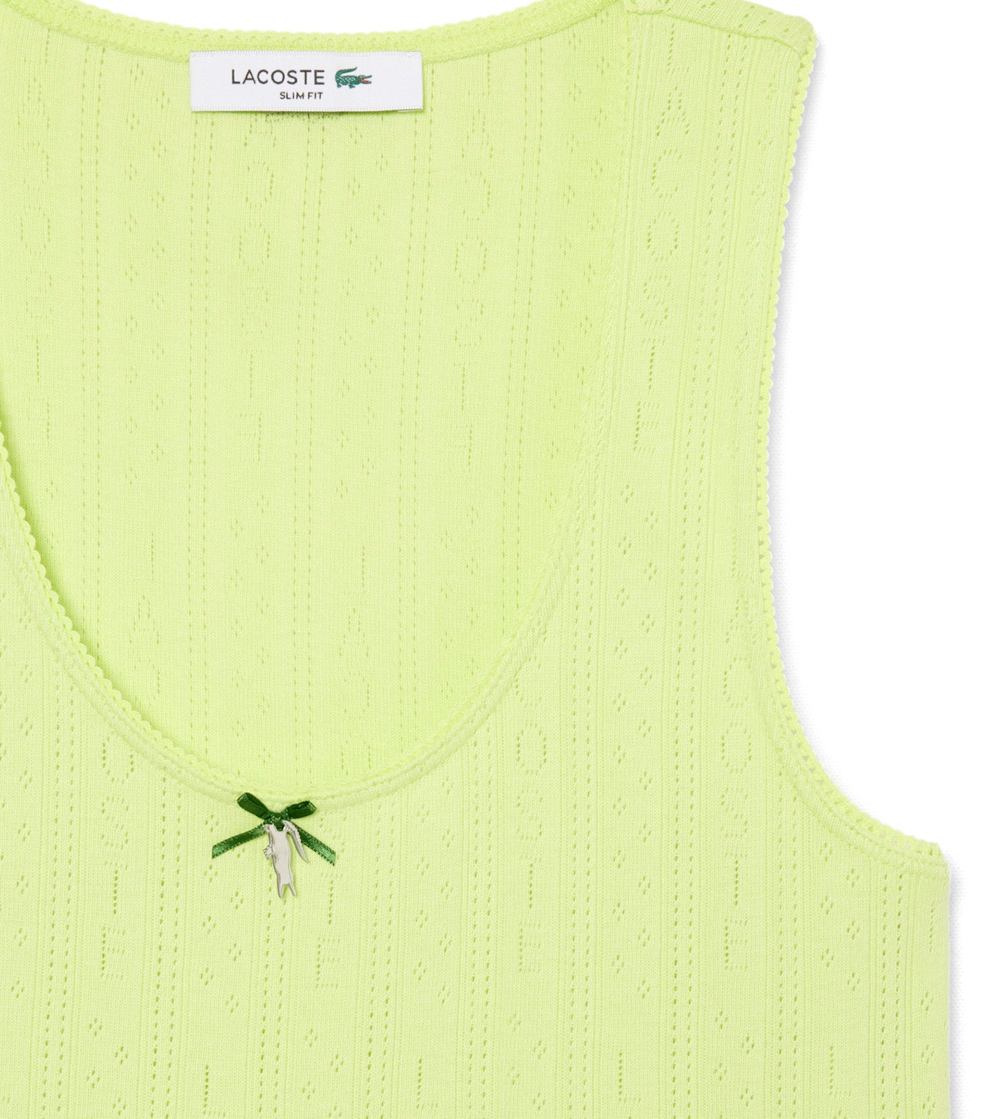 Slim Fit Pointelle Knit Cotton Tank Top