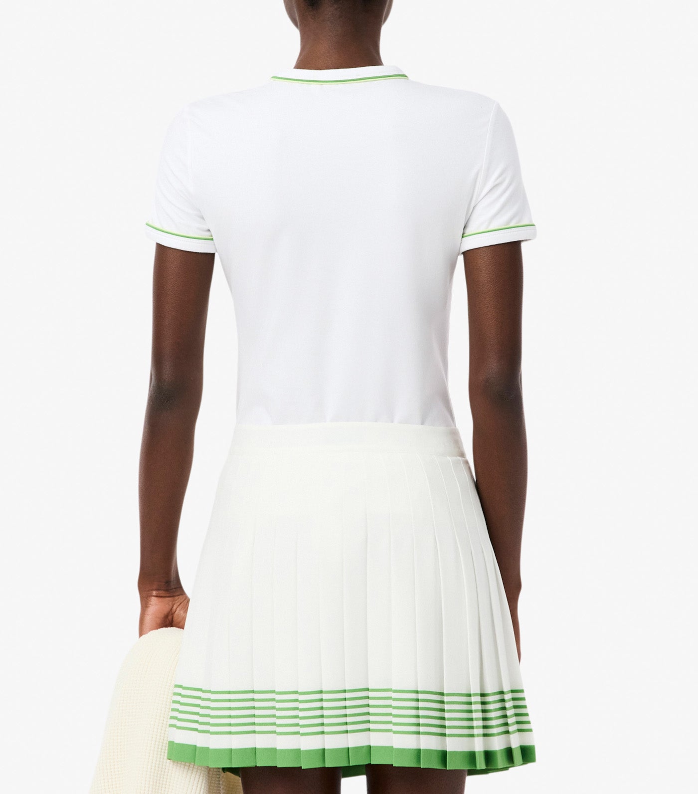 Lacoste Contrast Trim Jersey T-Shirt White/Sencha/Billiard Green
