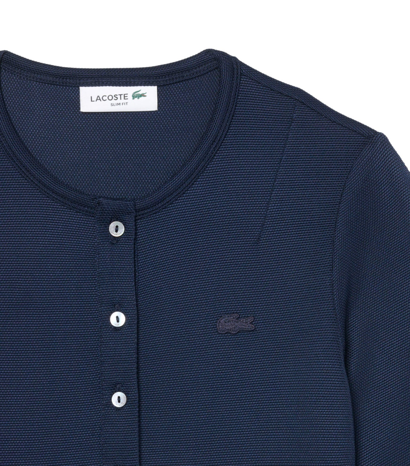 Slim Fit Glossy Piqué Piqué T-Shirt Navy Blue