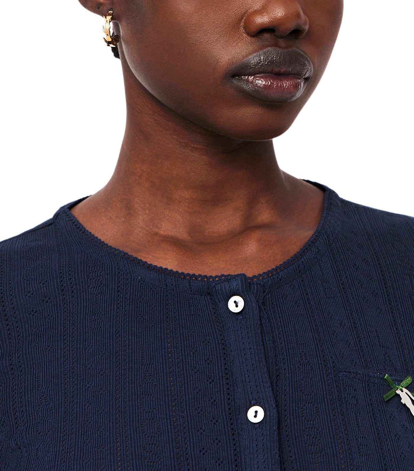Slim Fit Pointelle Cardigan