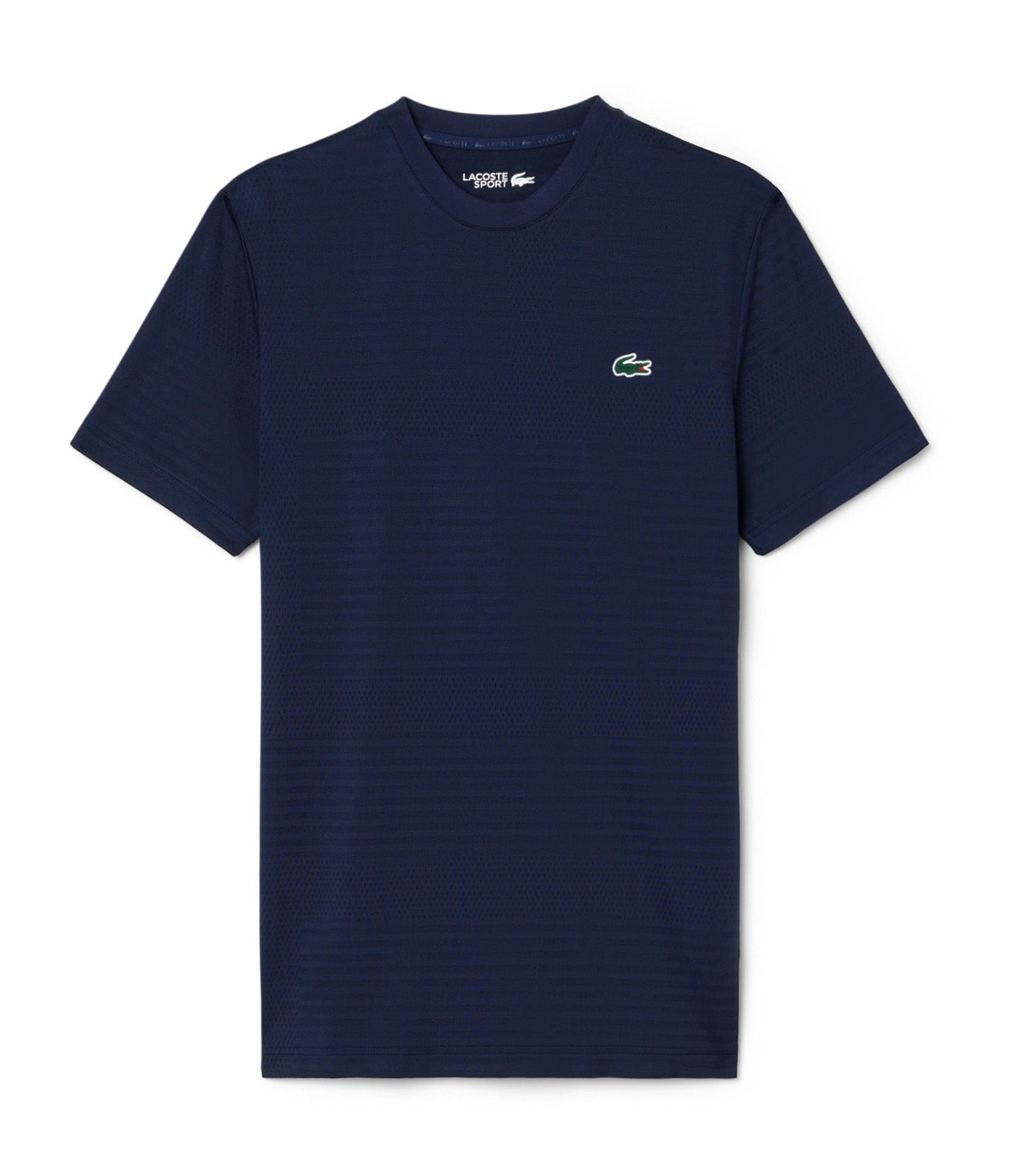 Lacoste Ultra Dry Stretch Jacquard Tennis T-Shirt Navy Blue
