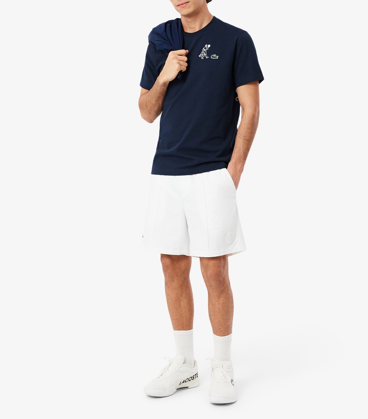 Ultra Dry Printed Tennis T-Shirt Navy Blue