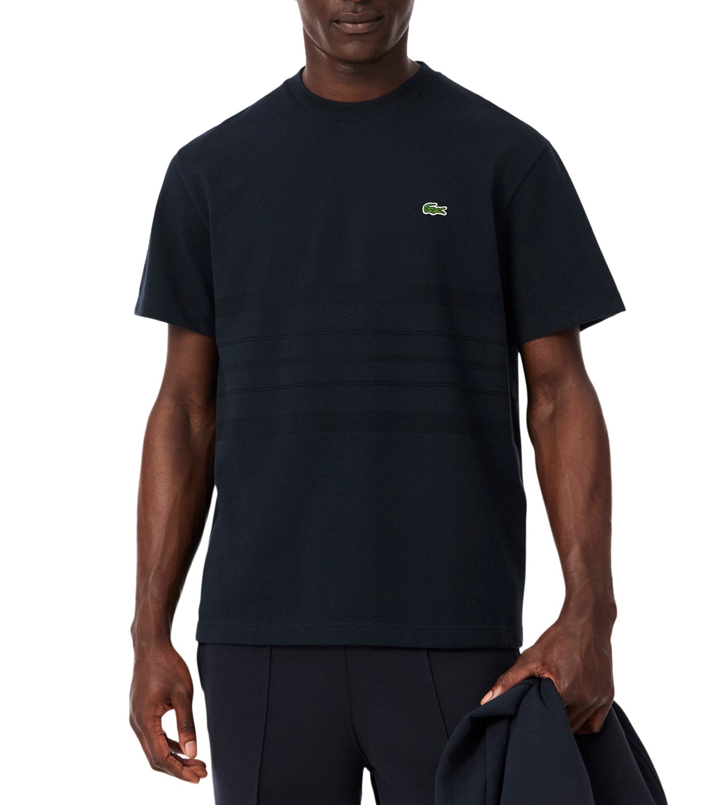 French Made Striped Piqué T-Shirt Blackbird