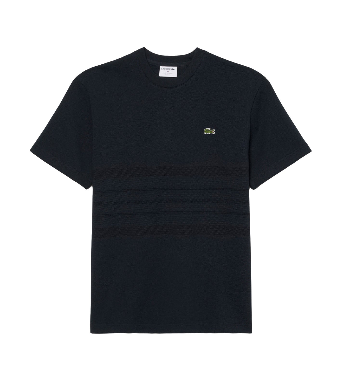 French Made Striped Piqué T-Shirt Blackbird