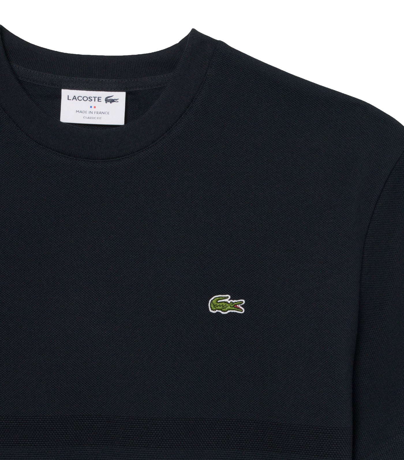 French Made Striped Piqué T-Shirt Blackbird