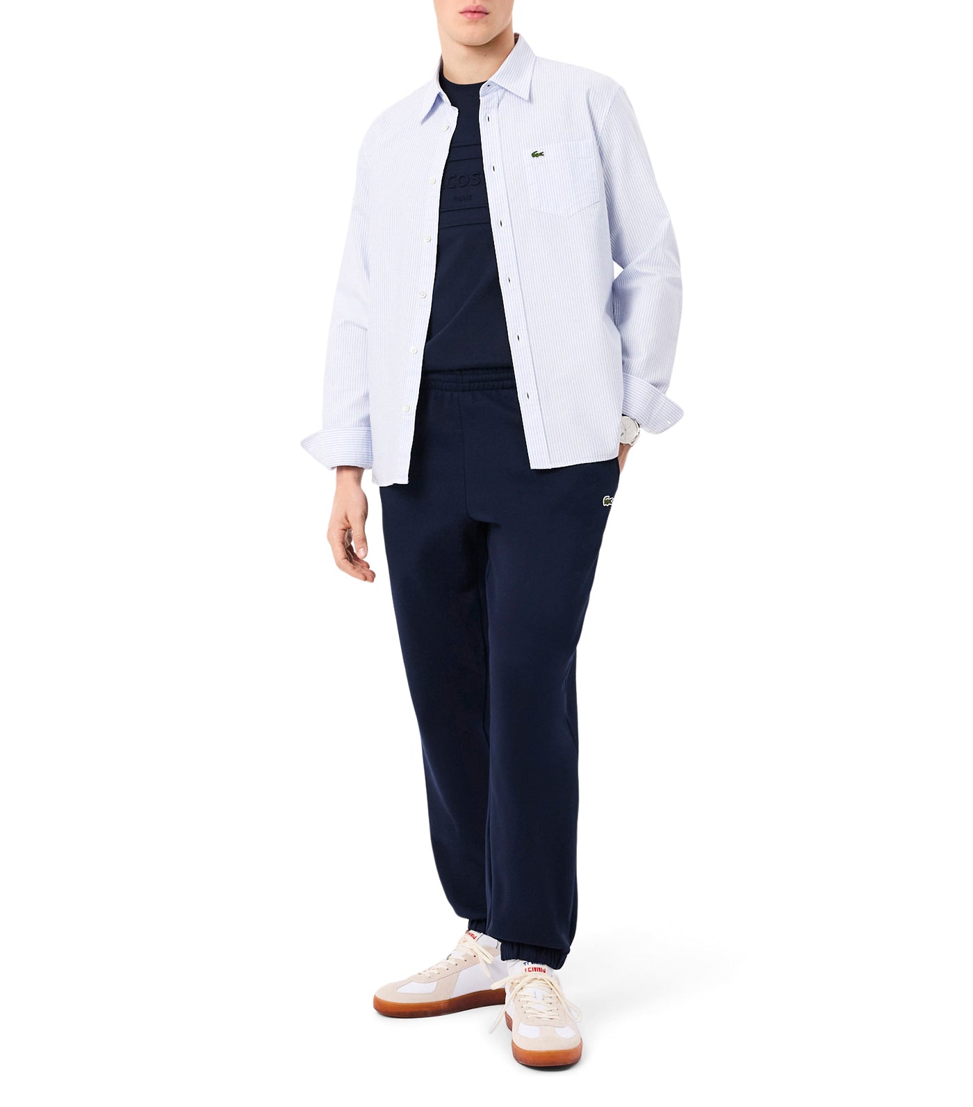 Lacoste Embroidered Cotton T-Shirt Navy Blue