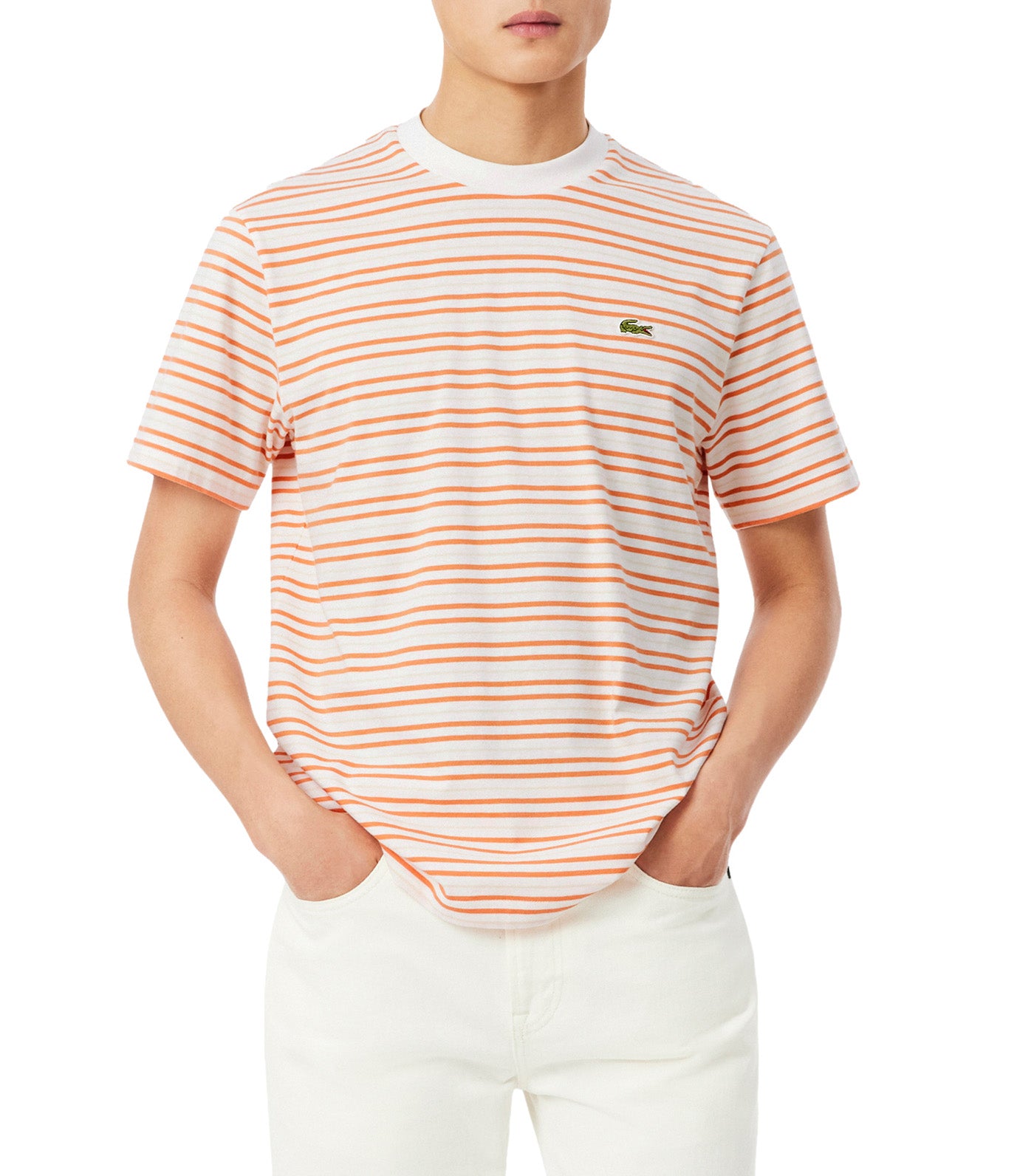 Striped Cotton T-Shirt Blossom/Flour