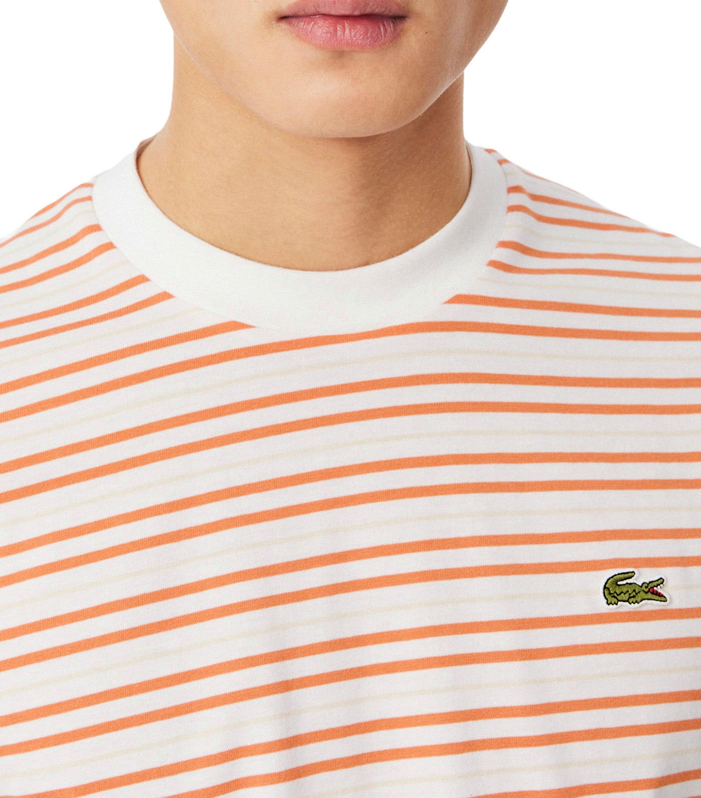 Striped Cotton T-Shirt Blossom/Flour