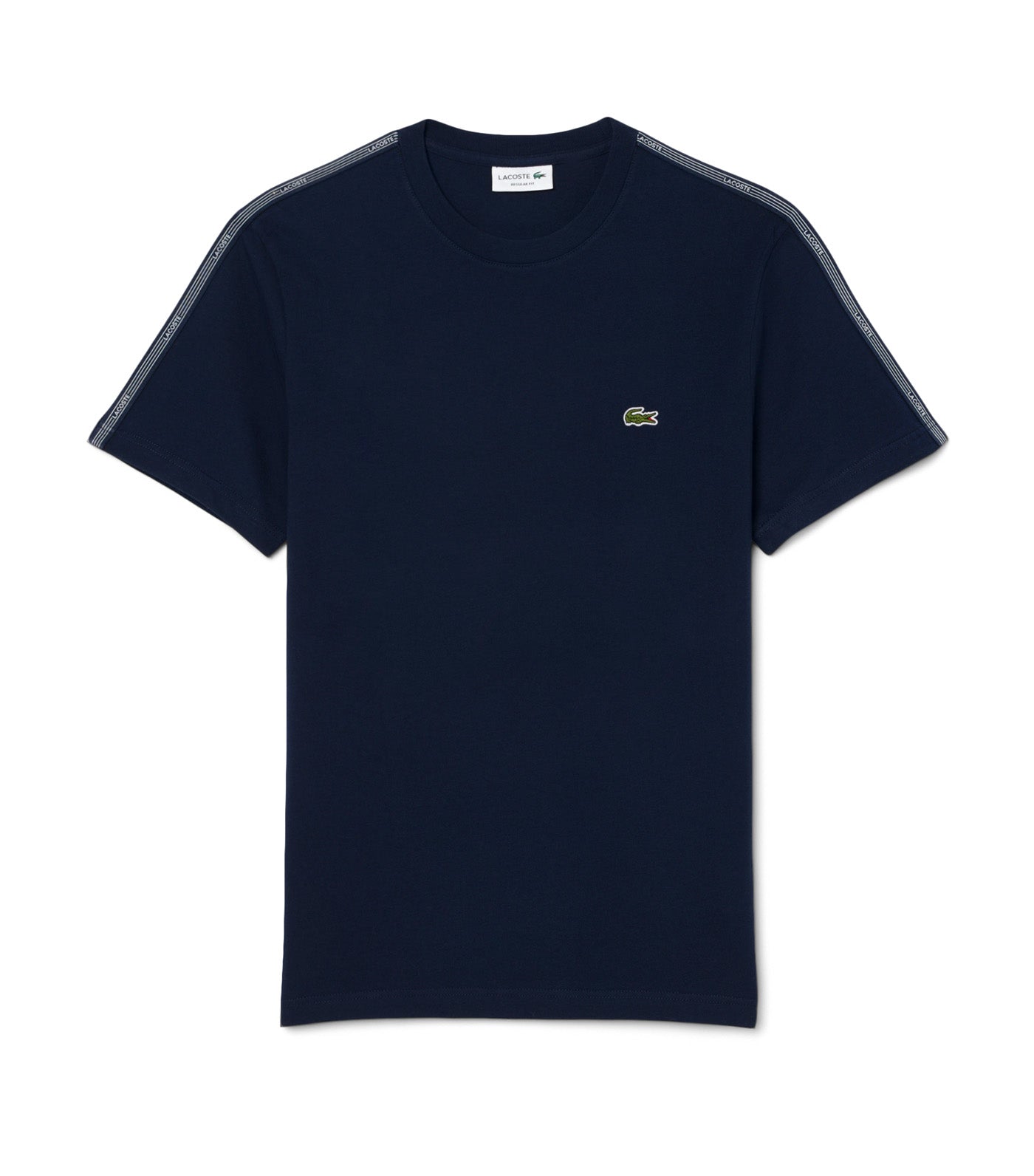 Lacoste Branded Stripe Band T-Shirt Navy Blue