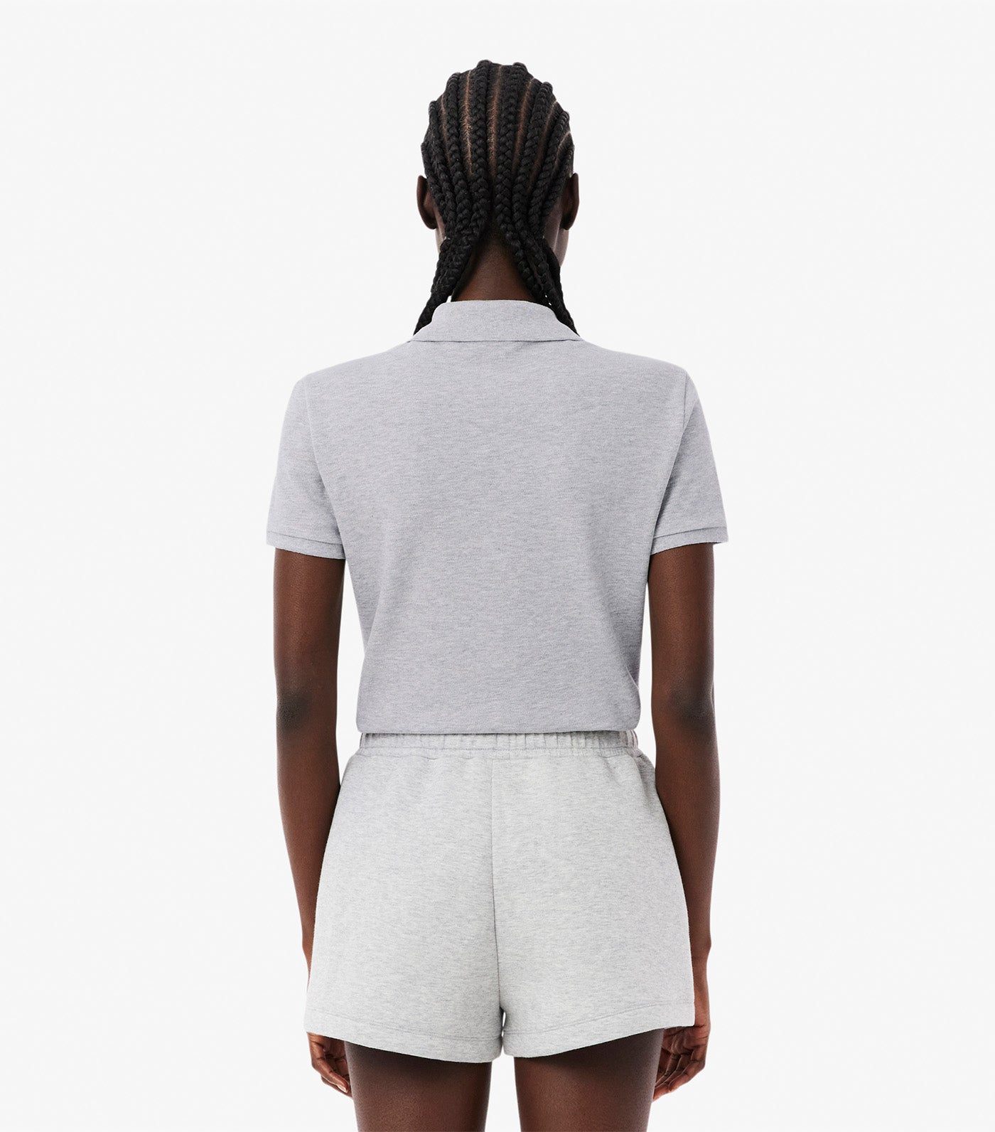 Lacoste L.12.D Slim Fit Stretch Mini Pique Polo Shirt Silver Chine