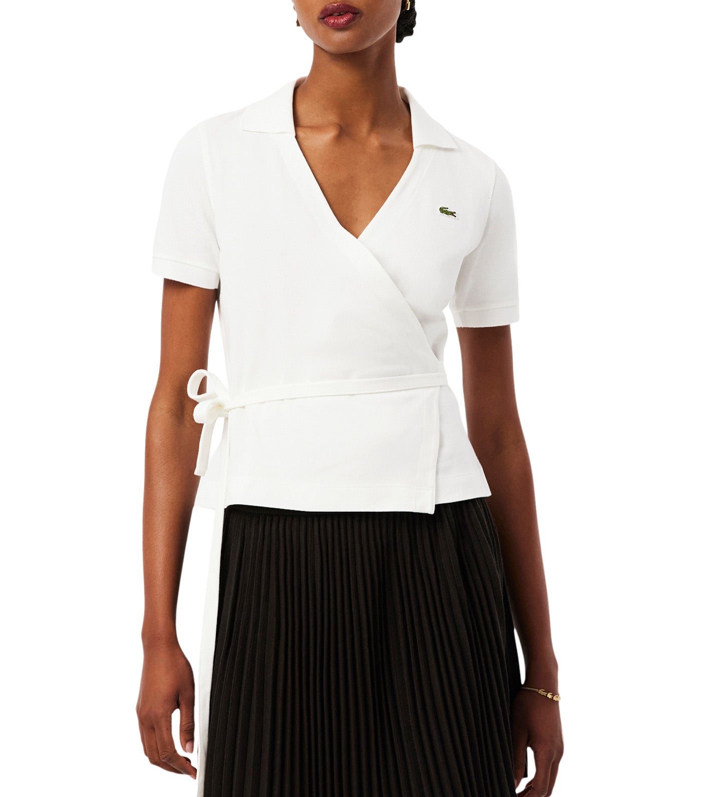 Stretch Mini Piqué Wrap Polo Shirt
