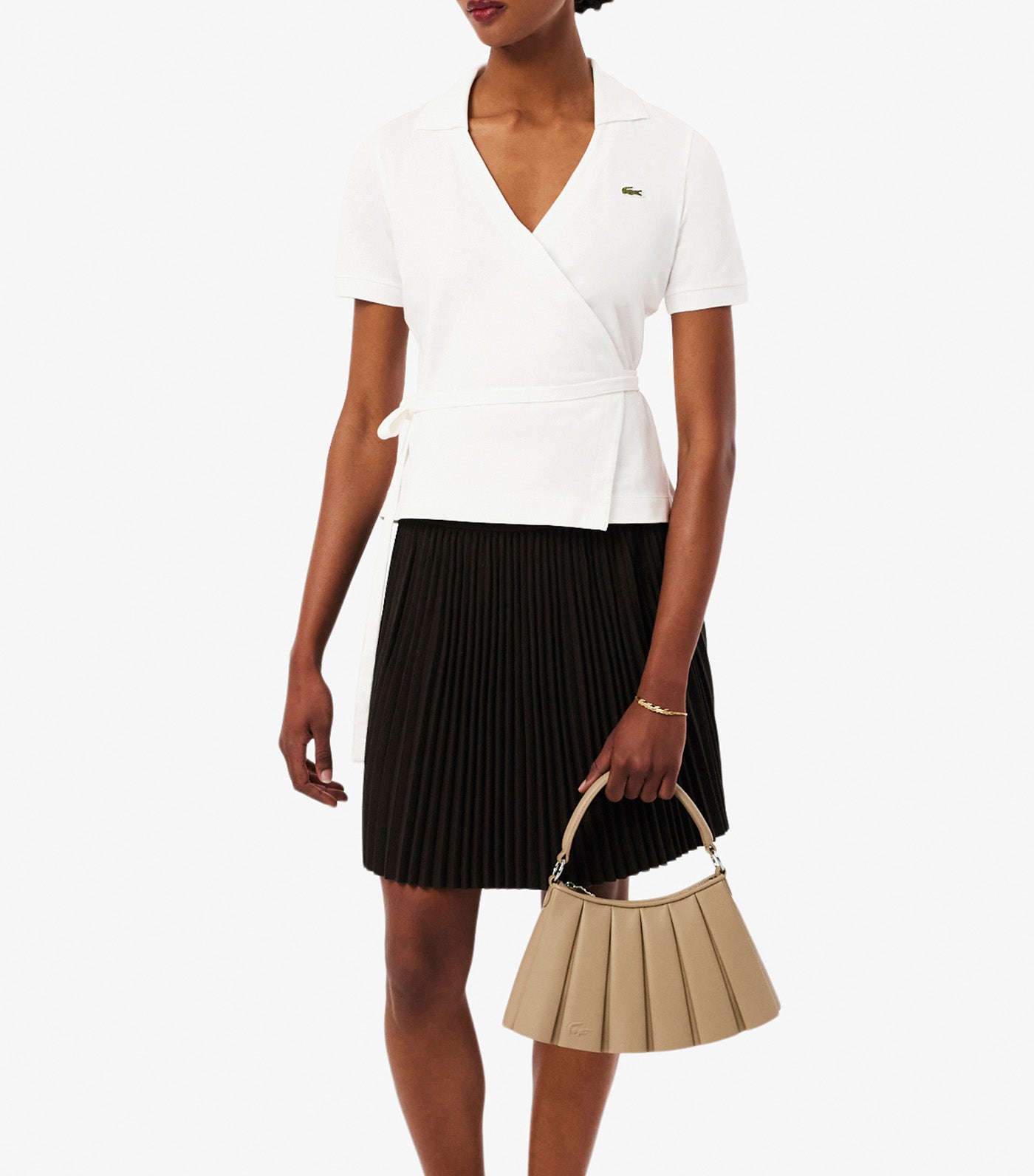 Stretch Mini Piqué Wrap Polo Shirt