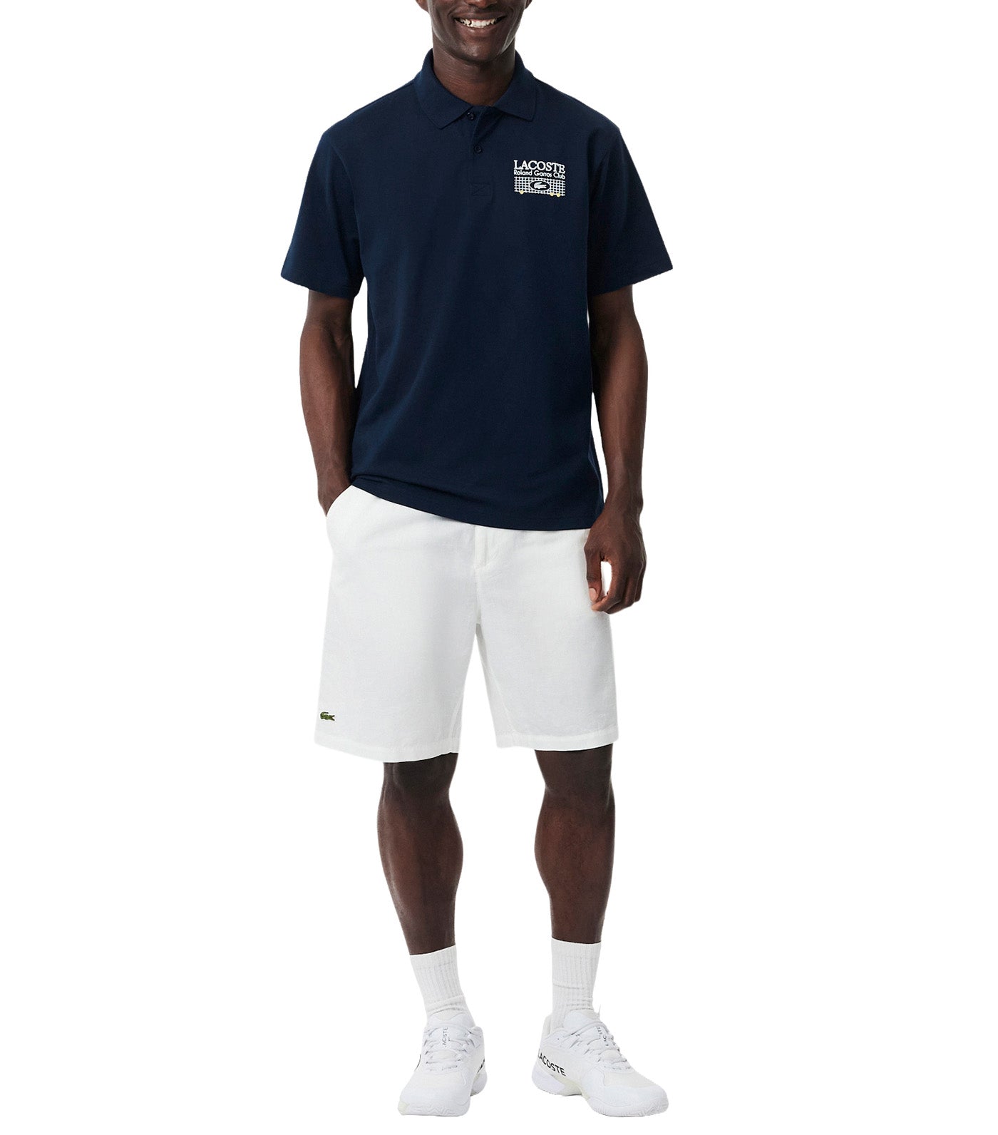 Roland-Garros Edition Petit Piqué Polo Shirt Navy Blue