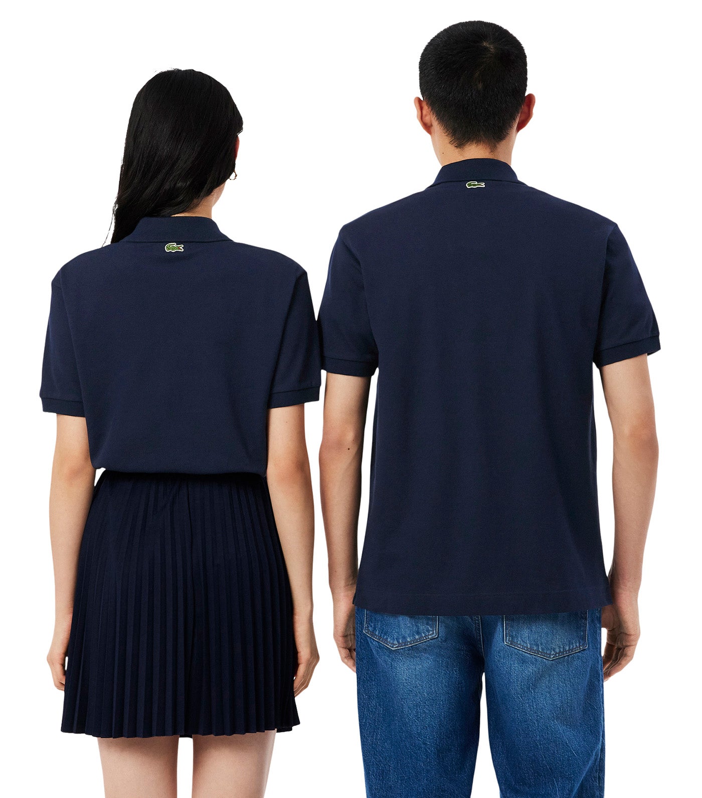 Classic Fit Embossed Branding Polo Shirt Navy Blue