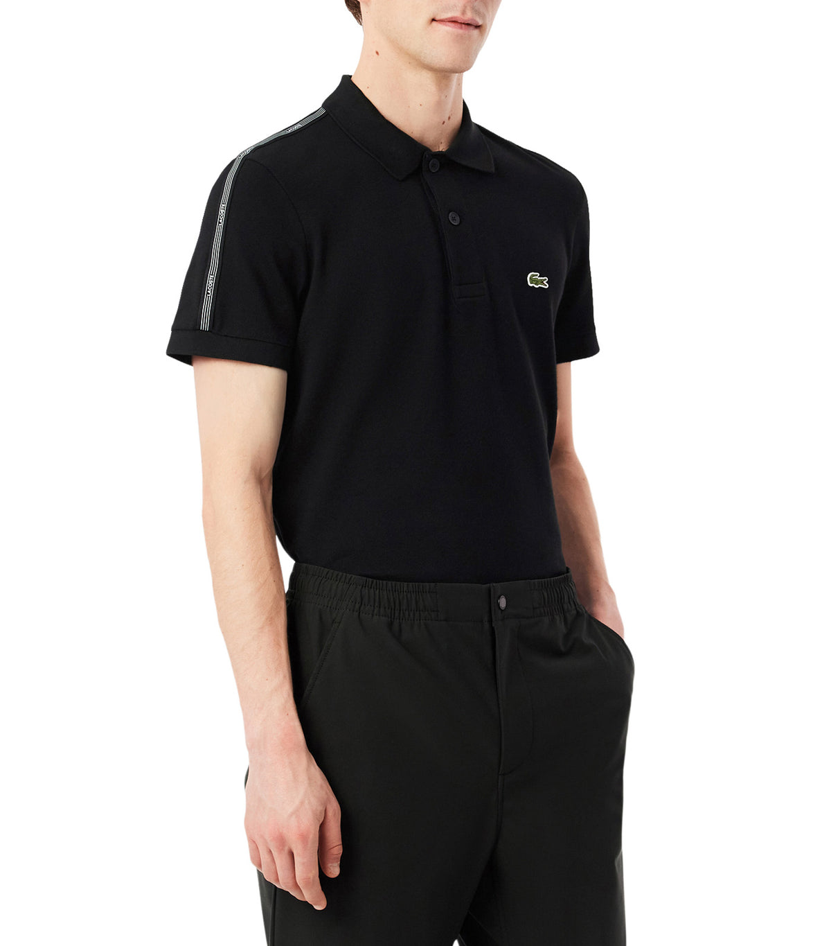 Regular Fit Logo Stripe Polo Shirt Black