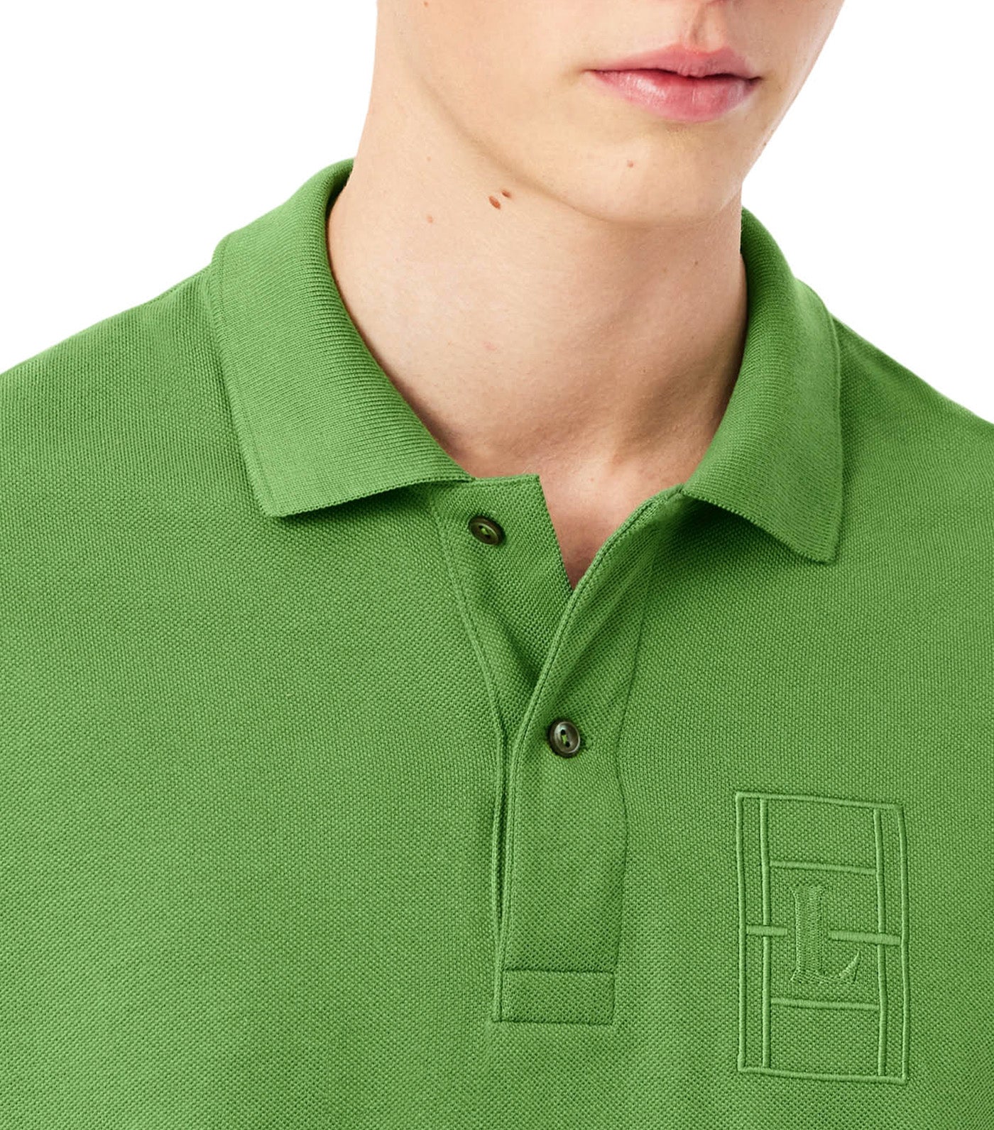 Lacoste Classic Fit Embroidery Detail Petit Piqué Polo Shirt Lamb's Lettuce