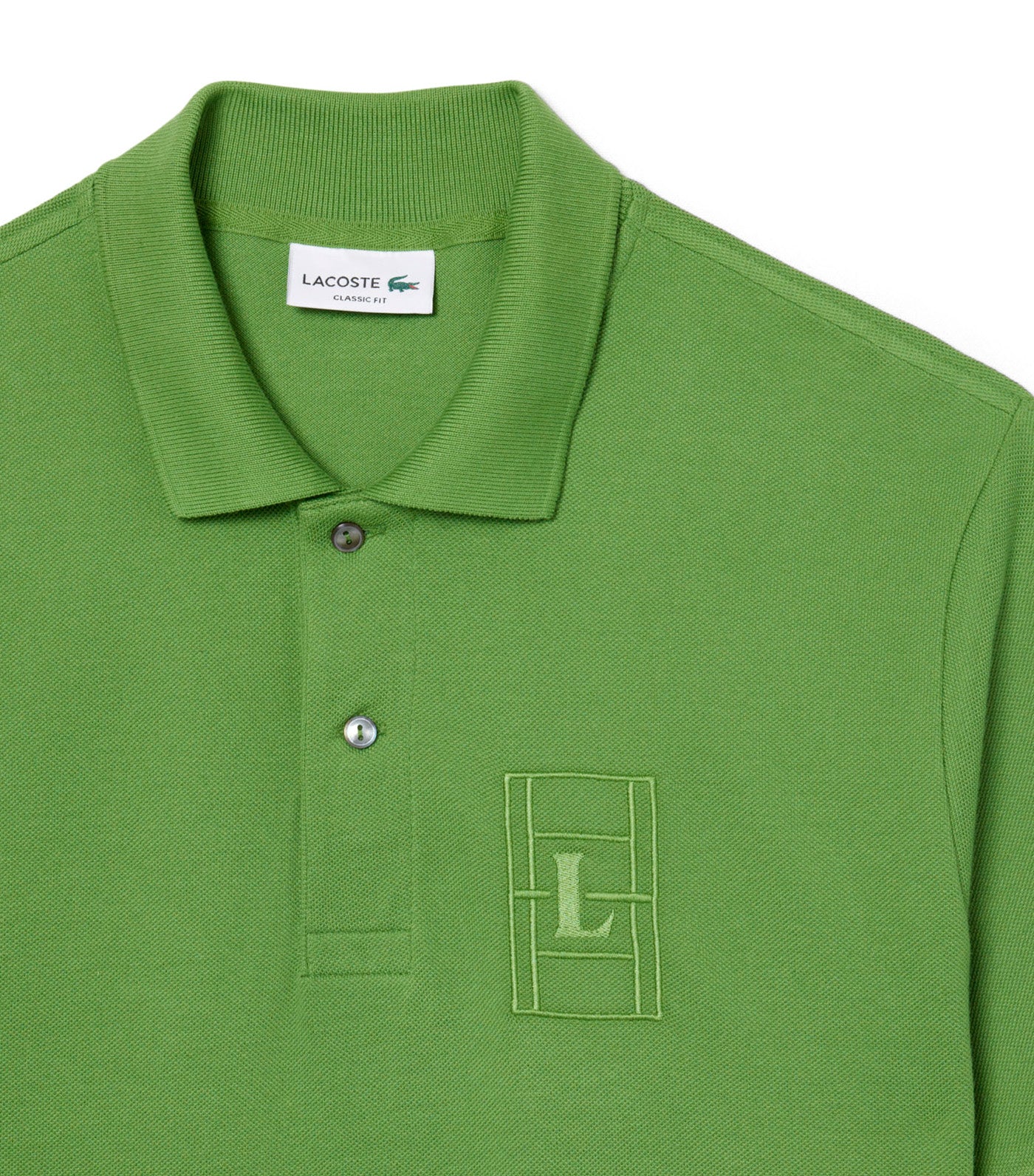 Lacoste Classic Fit Embroidery Detail Petit Piqué Polo Shirt Lamb's Lettuce